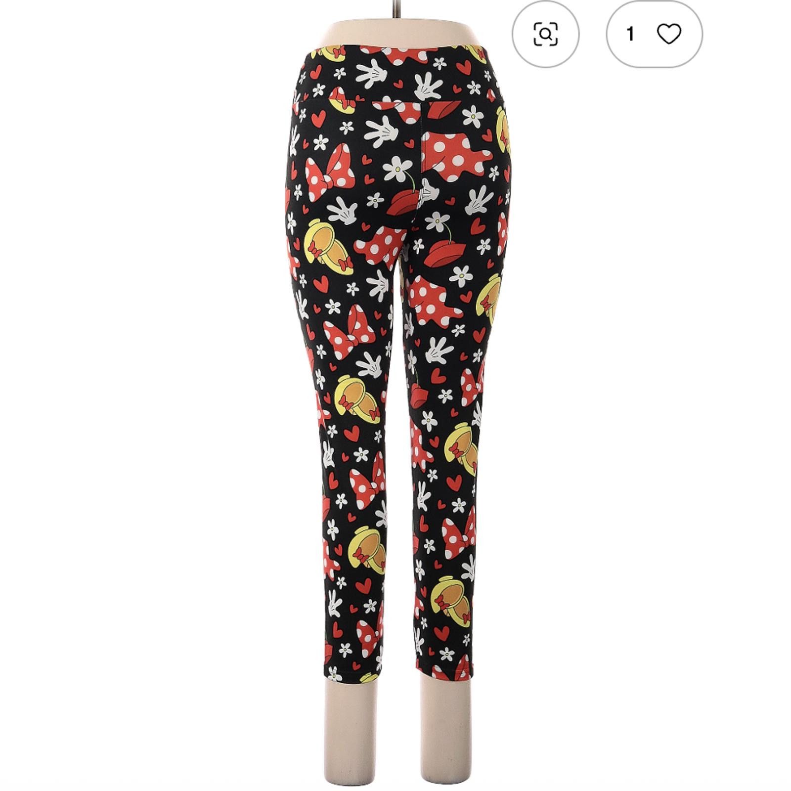 Other Mickey Disney Black One Size Leggings with Cartoon Print OS Size 30" / US 8 / IT 44 - 2 Thumbnail