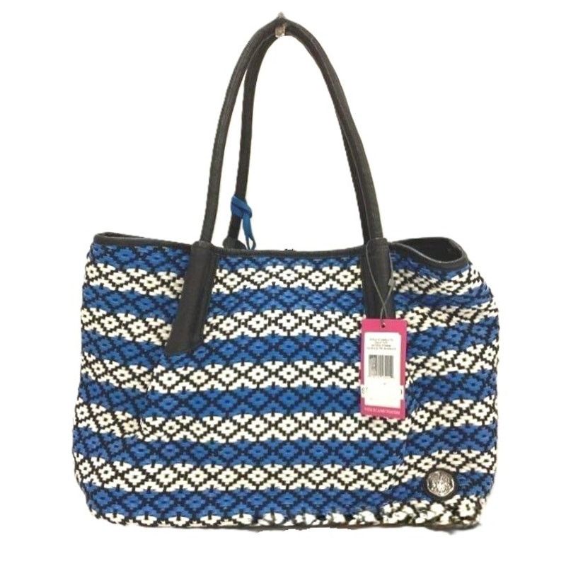 Vince Camuto Vince Camuto Harlo Leather Geometric Woven Travel Tote Bag Size ONE SIZE - 3 Thumbnail