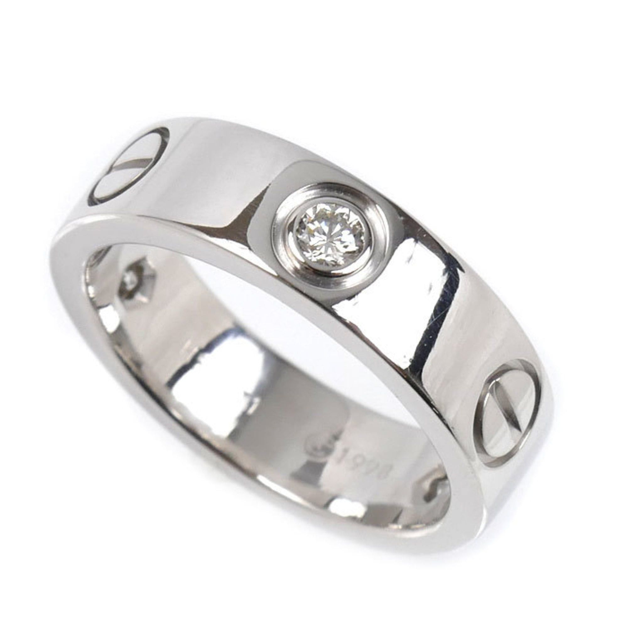 Cartier CARTIER 18KWG White Gold Love Ring with Half Diamonds, 1.51 oz (7.9g), Women's Size ONE SIZE - 1 Thumbnail