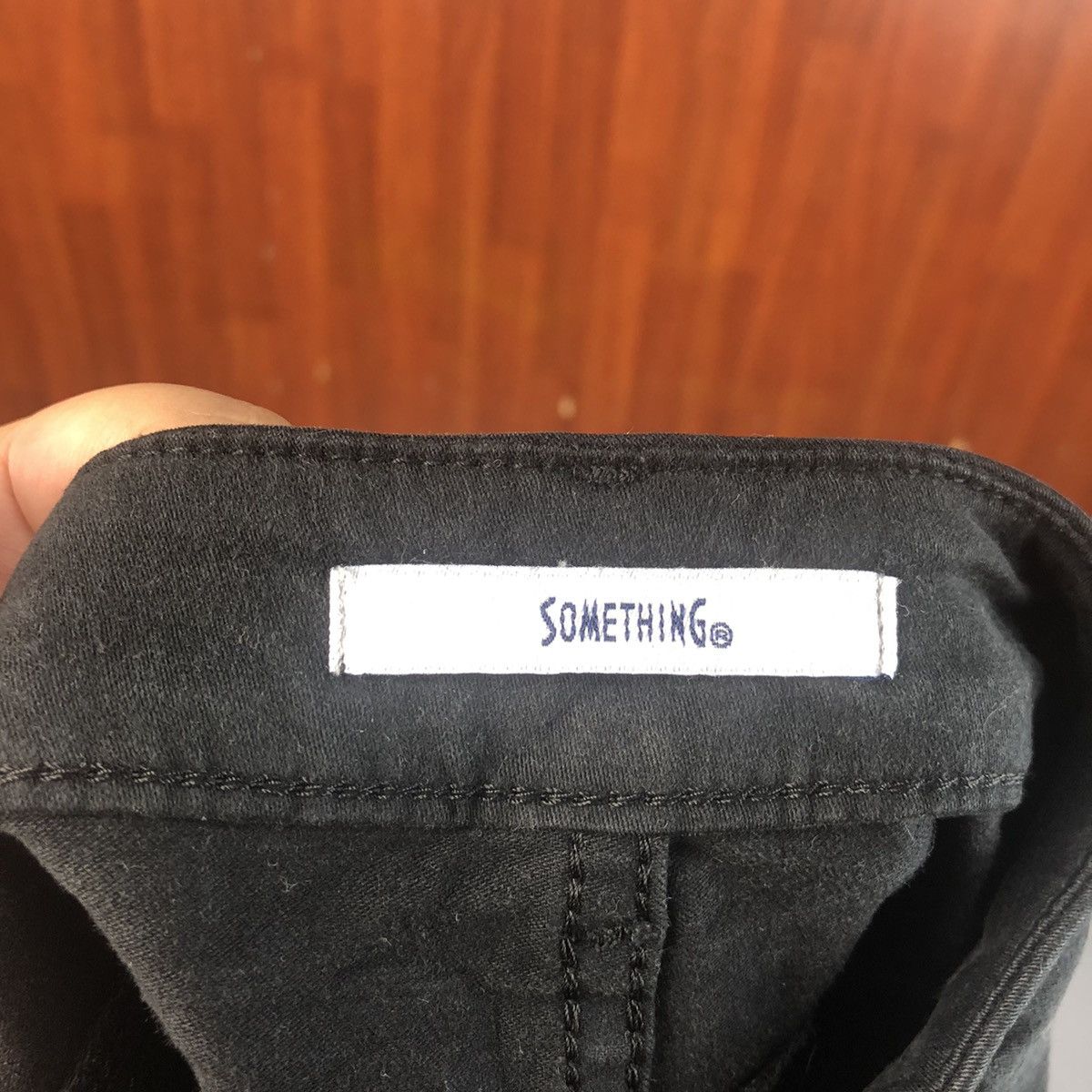 Japanese Brand Something Black Distressed ripped vintage Pants #7517 Size 28" / US 6 / IT 42 - 20 Thumbnail