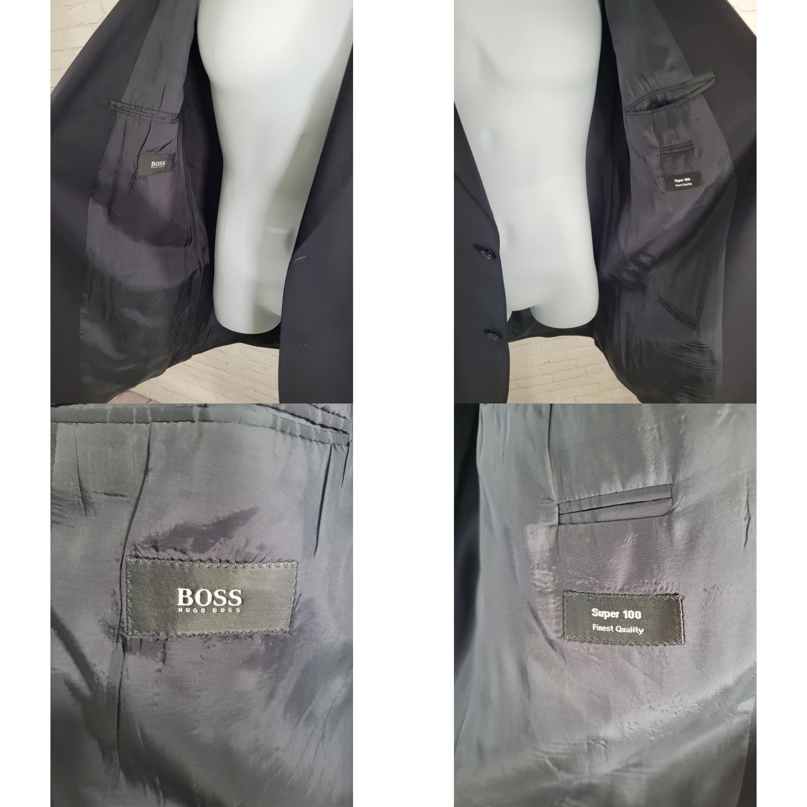 Hugo Boss HUGO BOSS Dark Blue Super 100 Galilei Sigma Blazer US 100% Virgin Wool 42L Size 42R - 8 Thumbnail