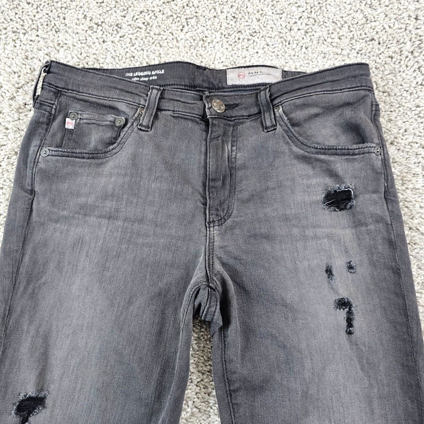 Vintage AG Adriano Goldschmied Jeans Womens Black 29 Mid Rise Ankle Skinny 29x28 Size 29" - 2 Thumbnail
