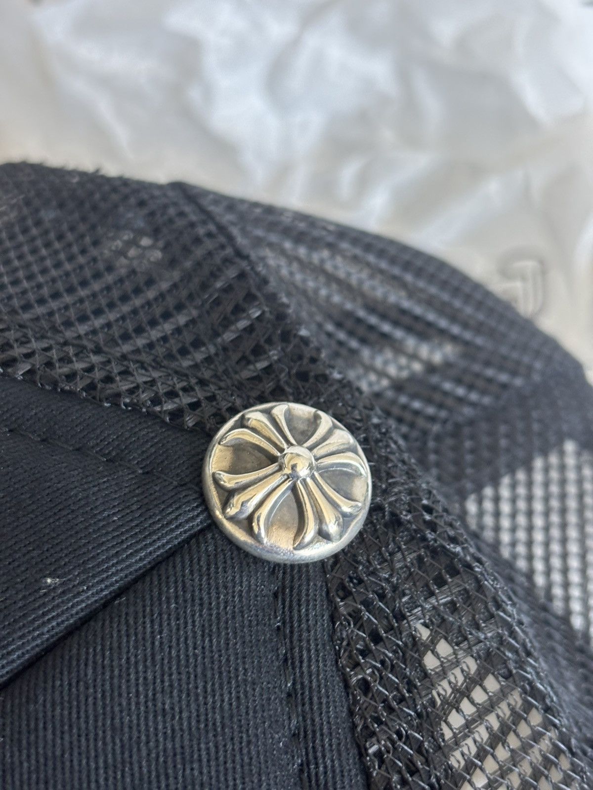 Chrome Hearts Triple Black leather cemetery cross patch trucker hat Size ONE SIZE - 4 Thumbnail