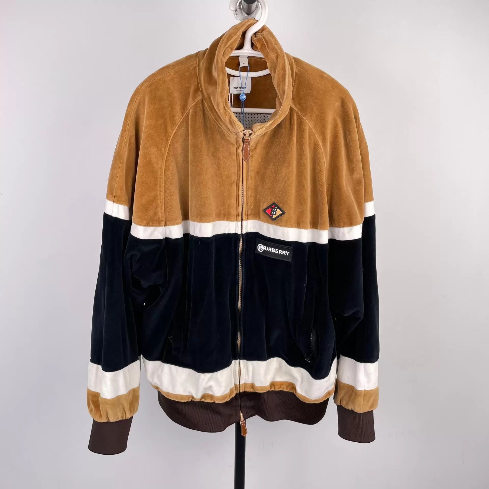 Burberry Burberry Velvet Panel Zip Jacket Size US M / EU 48-50 / 2 - 1 Thumbnail