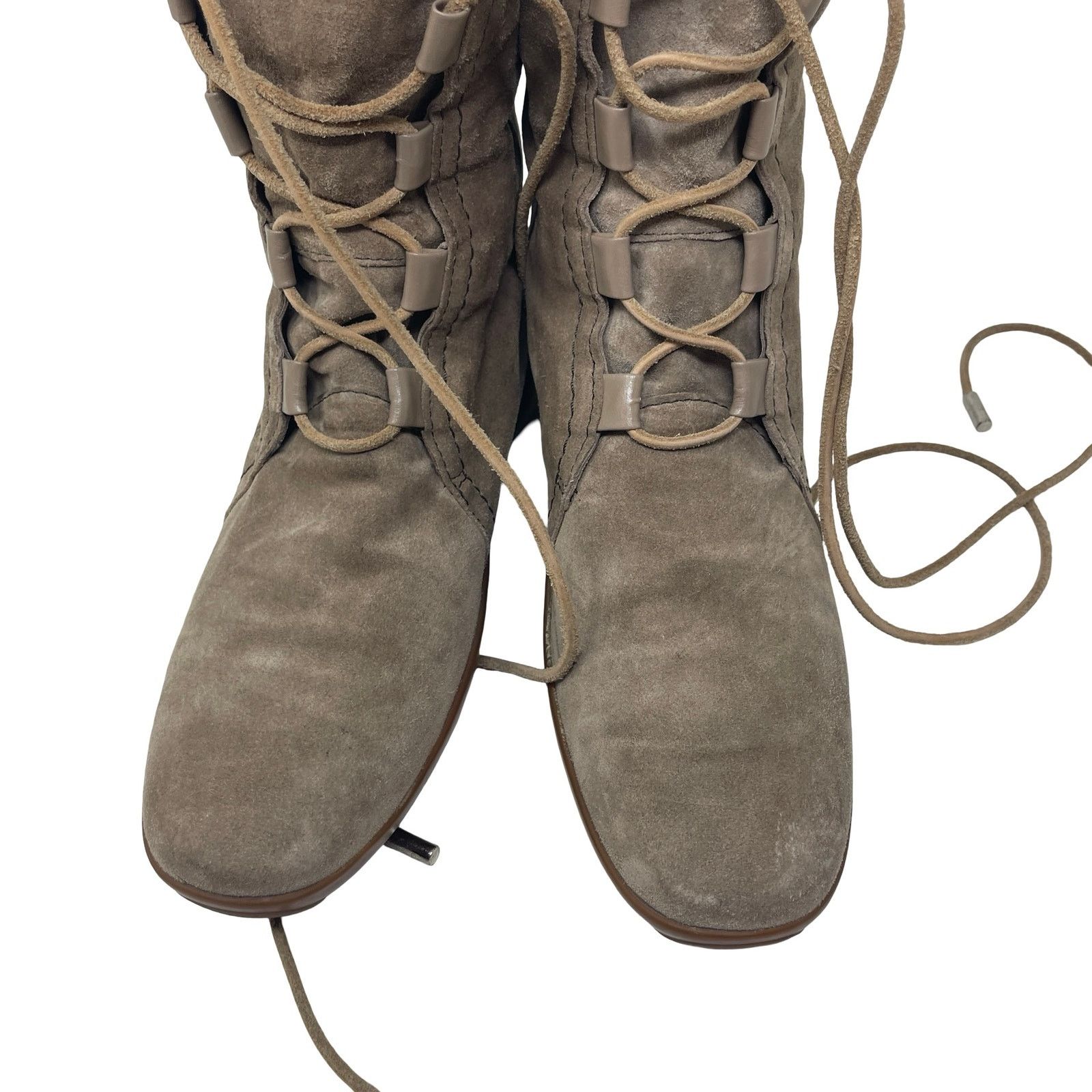 Tod's Tod's Grey Suede Lace-Up Ankle Boots 38.5 US 6 Size US 6 / IT 36 - 2 Thumbnail