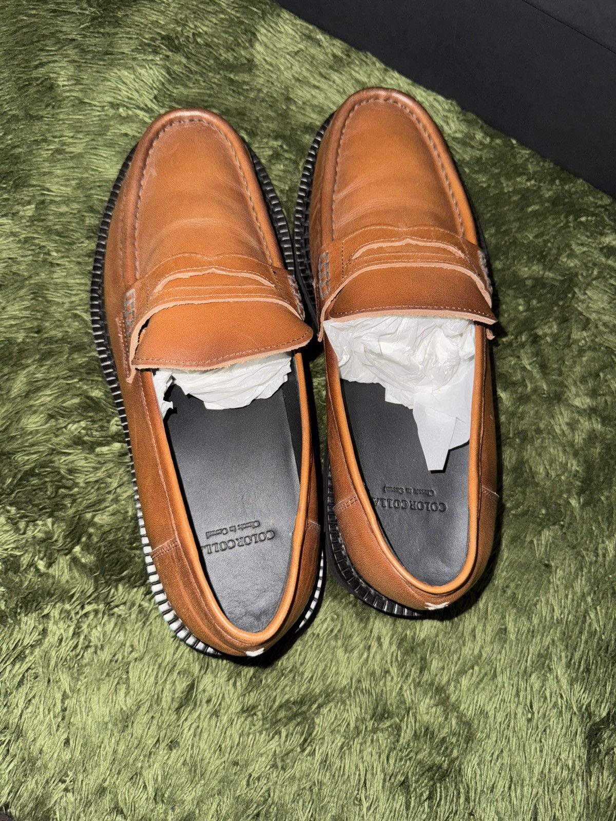 Japanese Brand [US9] Color Colla Vibram Sole Penny Loafers Brown Tan Size US 9 / EU 42 - 3 Thumbnail
