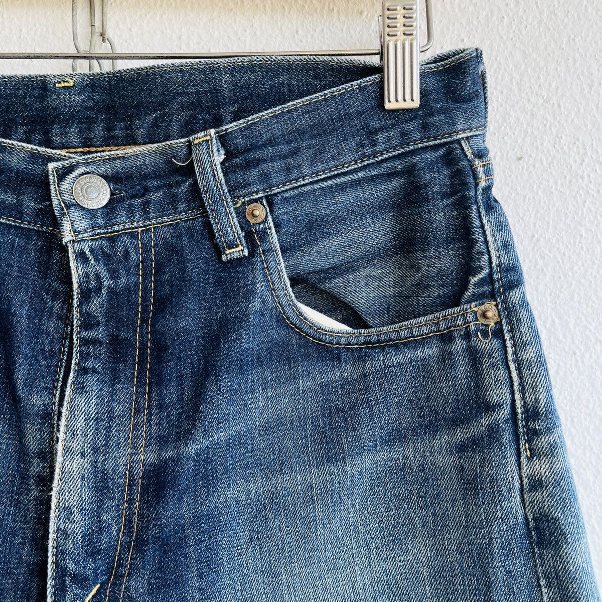 Levi's Vintage Clothing Vintage Levi's 502XX Big E Distressed Selvedge Jeans J22 Size US 31 - 7 Thumbnail