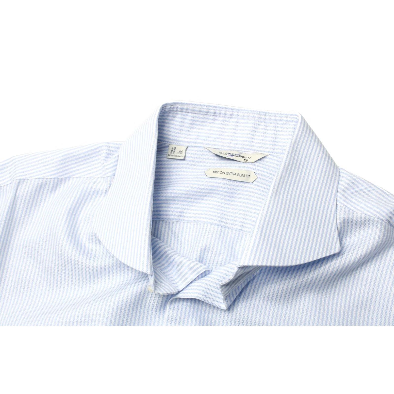 Suitsupply SUITSUPPLY Shirt Men's 44 / 17 1/2 Extra Slim Fit Try On Pinstriped Formal Size 44R - 4 Thumbnail