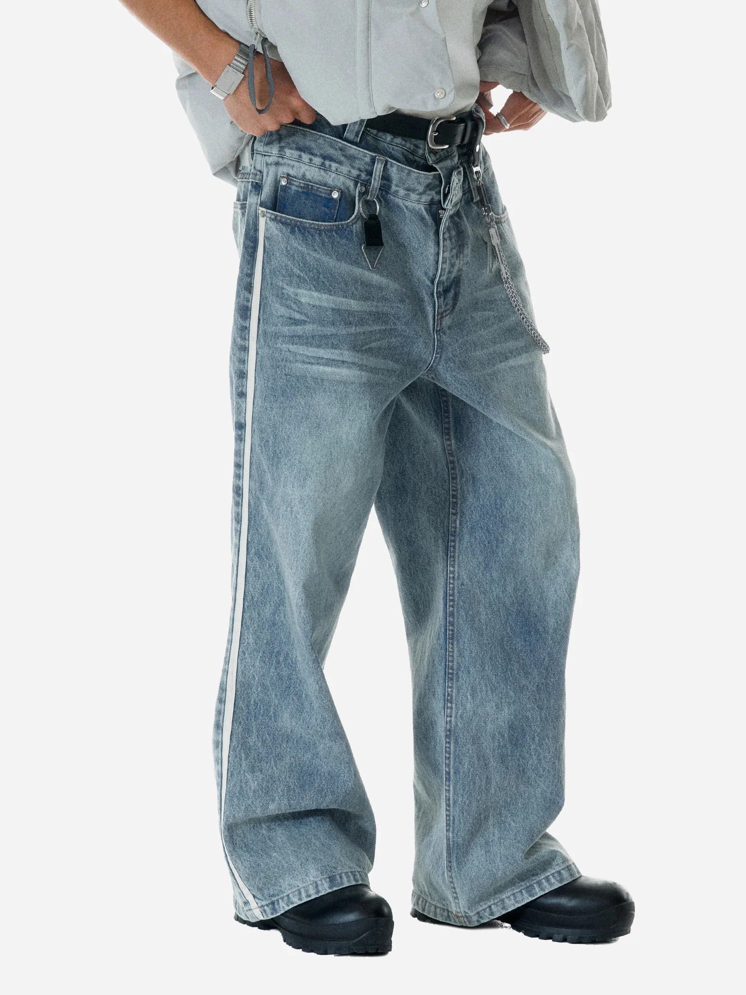 C2H4 C2H4 - “Profile” Volume Double Waist Jeans Size US 35 - 1 Thumbnail