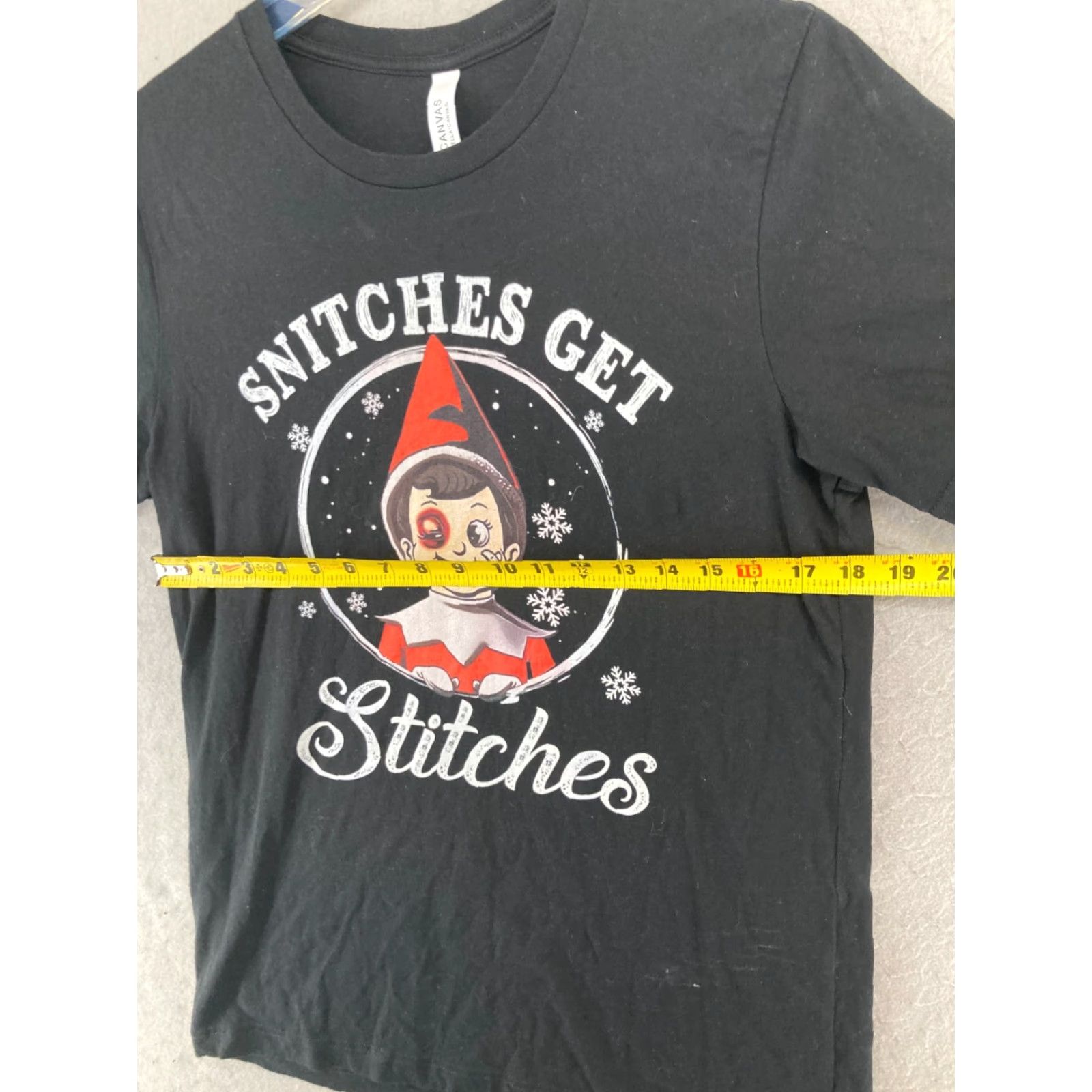 Vintage VINTAGE Snitches Get Stitches Mens TShirt Small Black Christmas Elf Shirt Mens Small Black Christmas Elf Size US S / EU 44-46 / 1 - 2 Thumbnail