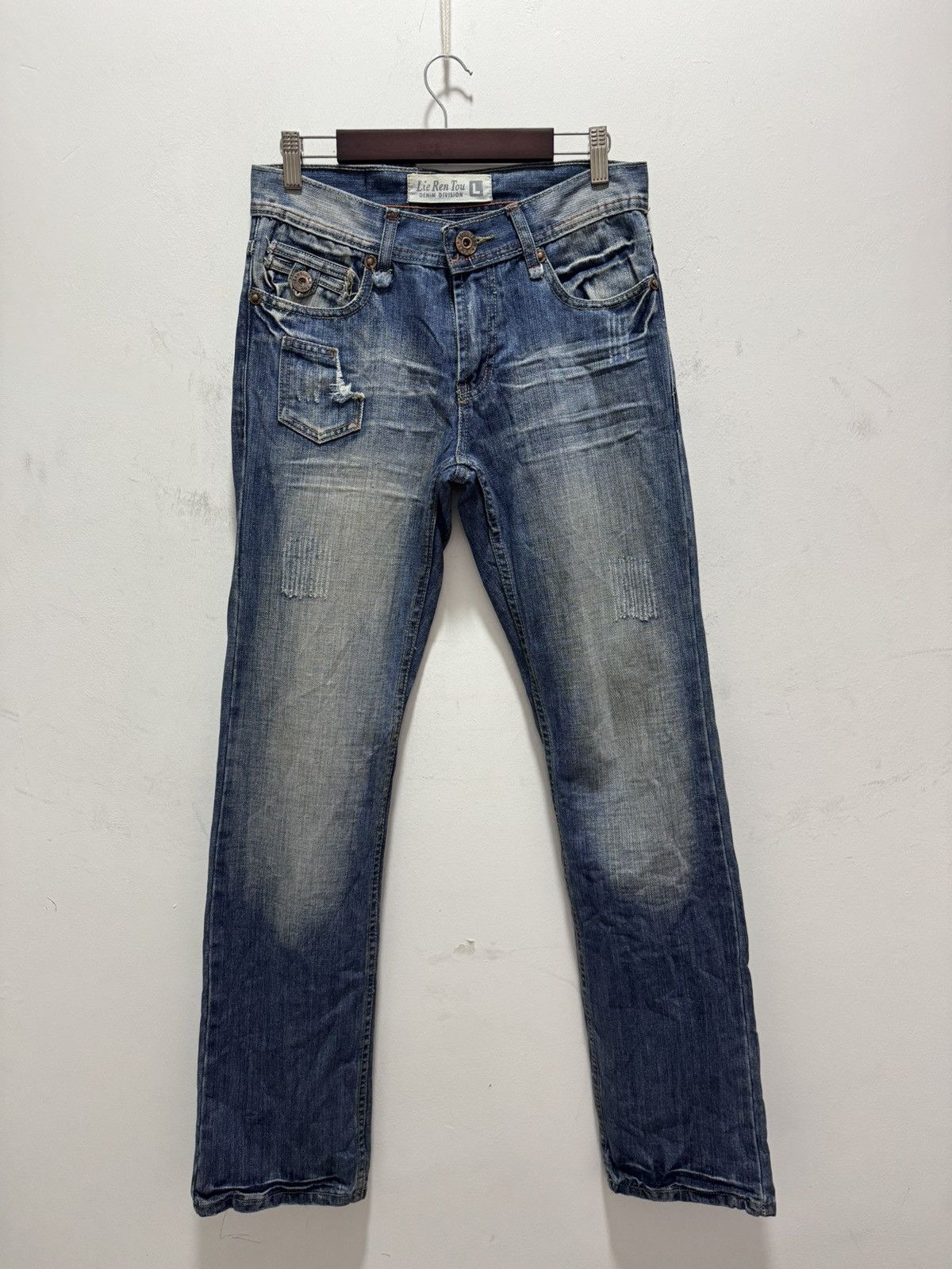 Japanese Brand JAPANESE STYLE LIE REN TOU VERY RARE DESIGN DISTRESSED DENIM Size US 28 / EU 44 - 6 Thumbnail