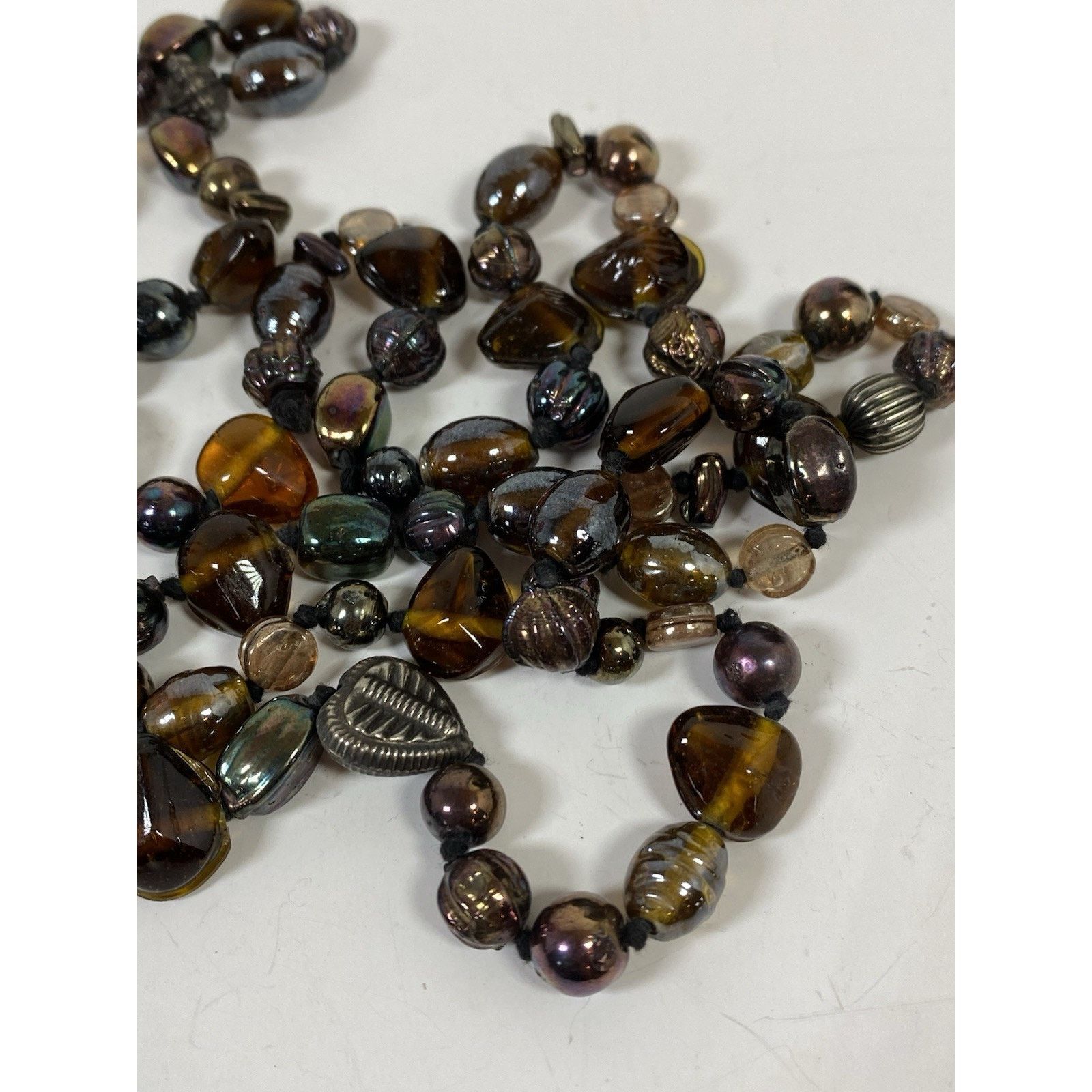 Other Vintage Iridescent Topaz Glass Beaded Necklace Size ONE SIZE - 5 Thumbnail