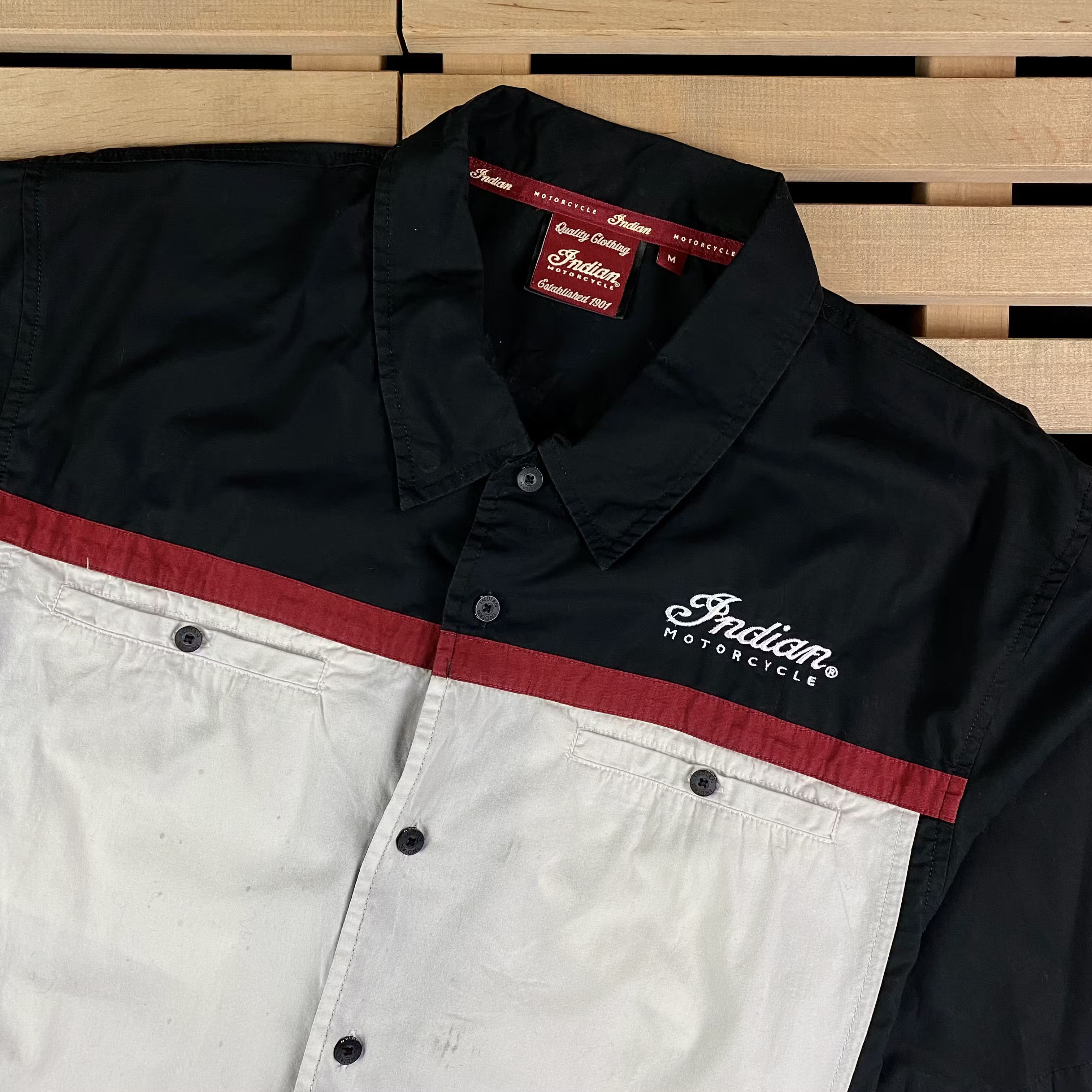 Indian Motorcycle × Vintage Mens Vintage Shirt Indian Motorcycle Size M Size US M / EU 48-50 / 2 - 2 Thumbnail