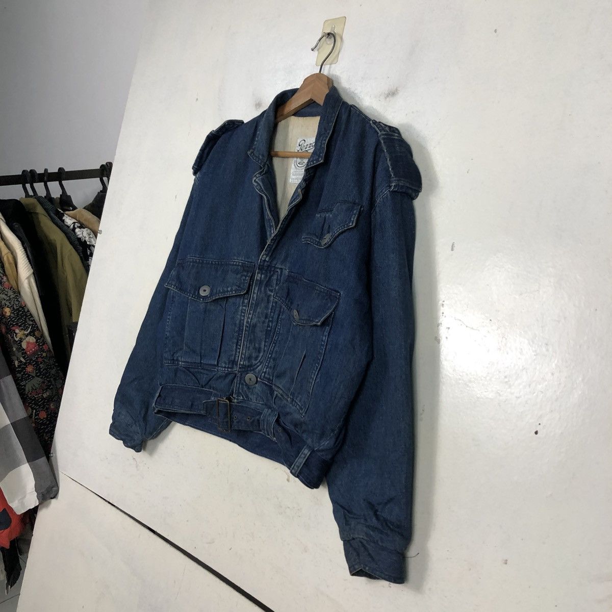 Issey Miyake 📌Vintage Denim Bomber Jacket Pezzo Bondage Blanket Size US M / EU 48-50 / 2 - 4 Thumbnail