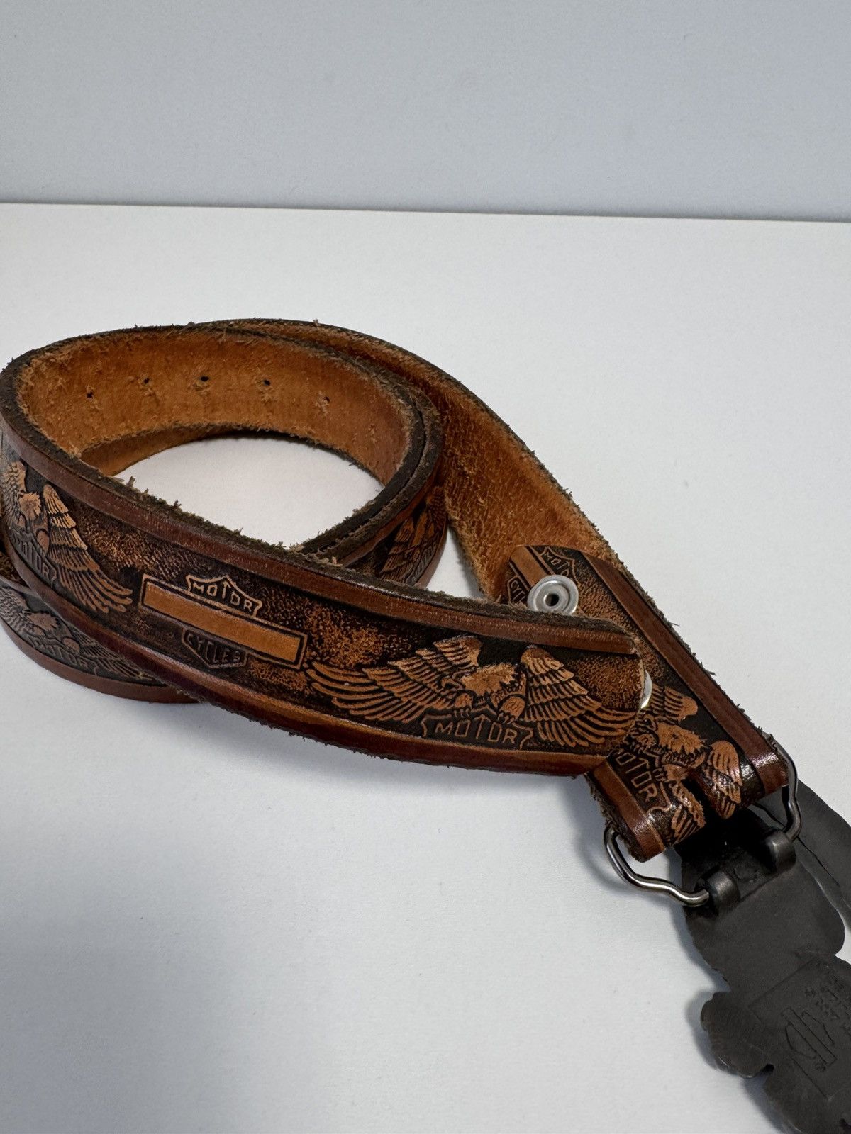 Harley Davidson Vintage Leather Belt Y2K style brown