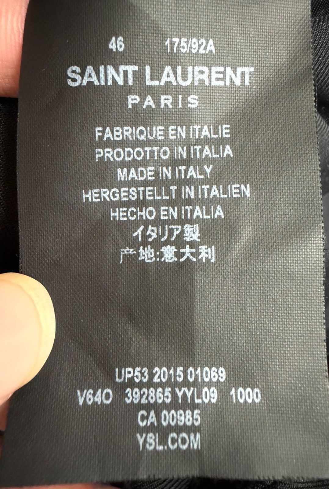 Saint Laurent Paris Saint Laurent SLP 16SS Gold Button Black Wool Suit Jacket Size 46R - 4 Thumbnail