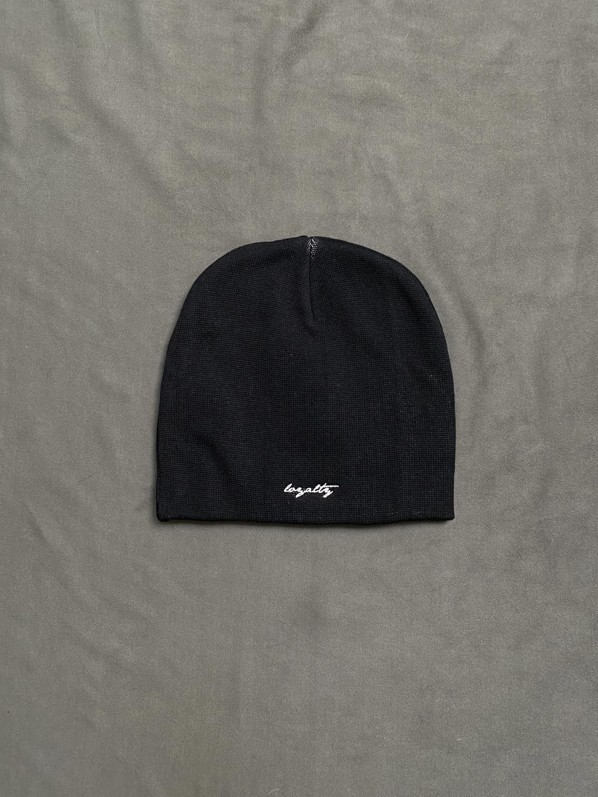 Japanese Brand The Loyalty Club Graphic No Cuff Knit Skull Cap Black Beanie Size ONE SIZE - 5 Thumbnail