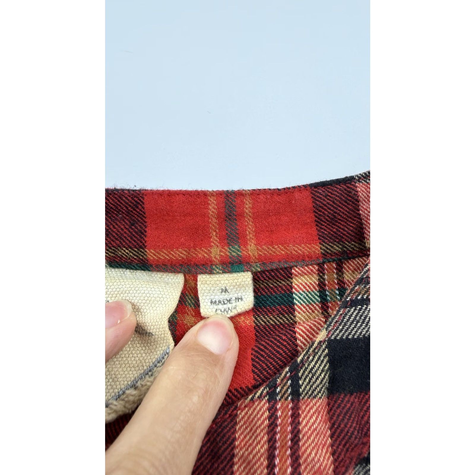 Z Supply VINTAGE Z SUPPLY Flannel Shirt Women’s Medium Red Plaid Band Collar Workwear Casual Adult M Red Plaid Mens? Size M / US 6-8 / IT 42-44 - 5 Thumbnail