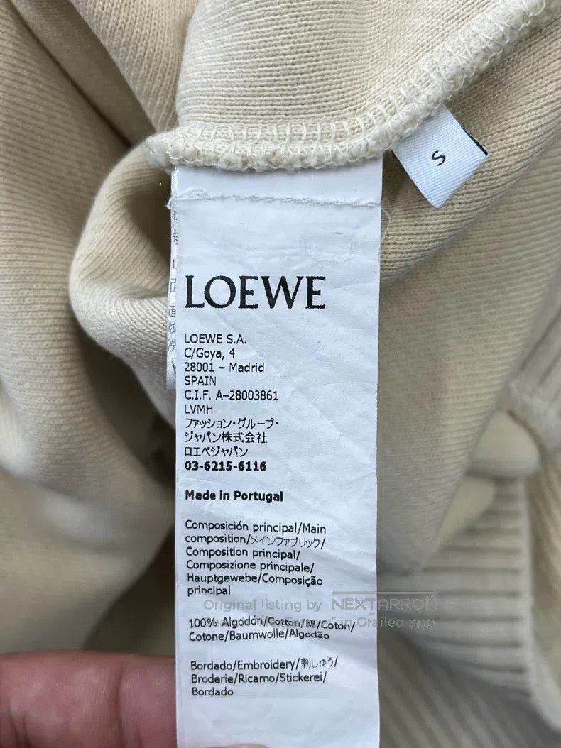 Loewe Loewe Off-White Embroidered Letter Logo Hooded Sweatshirt Size S / US 4 / IT 40 - 4 Thumbnail