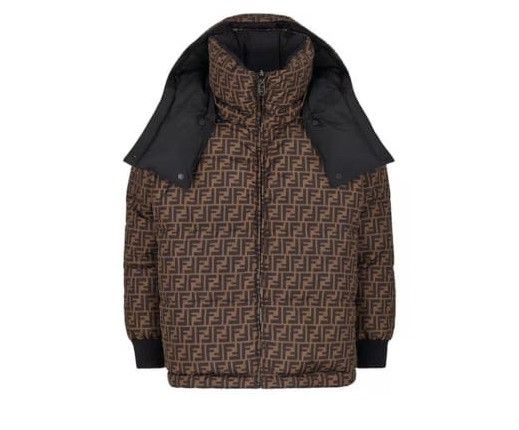 Fendi o1s1wg111125 Puffer Jacket in Brown Size S / US 4 / IT 40 - 1 Preview