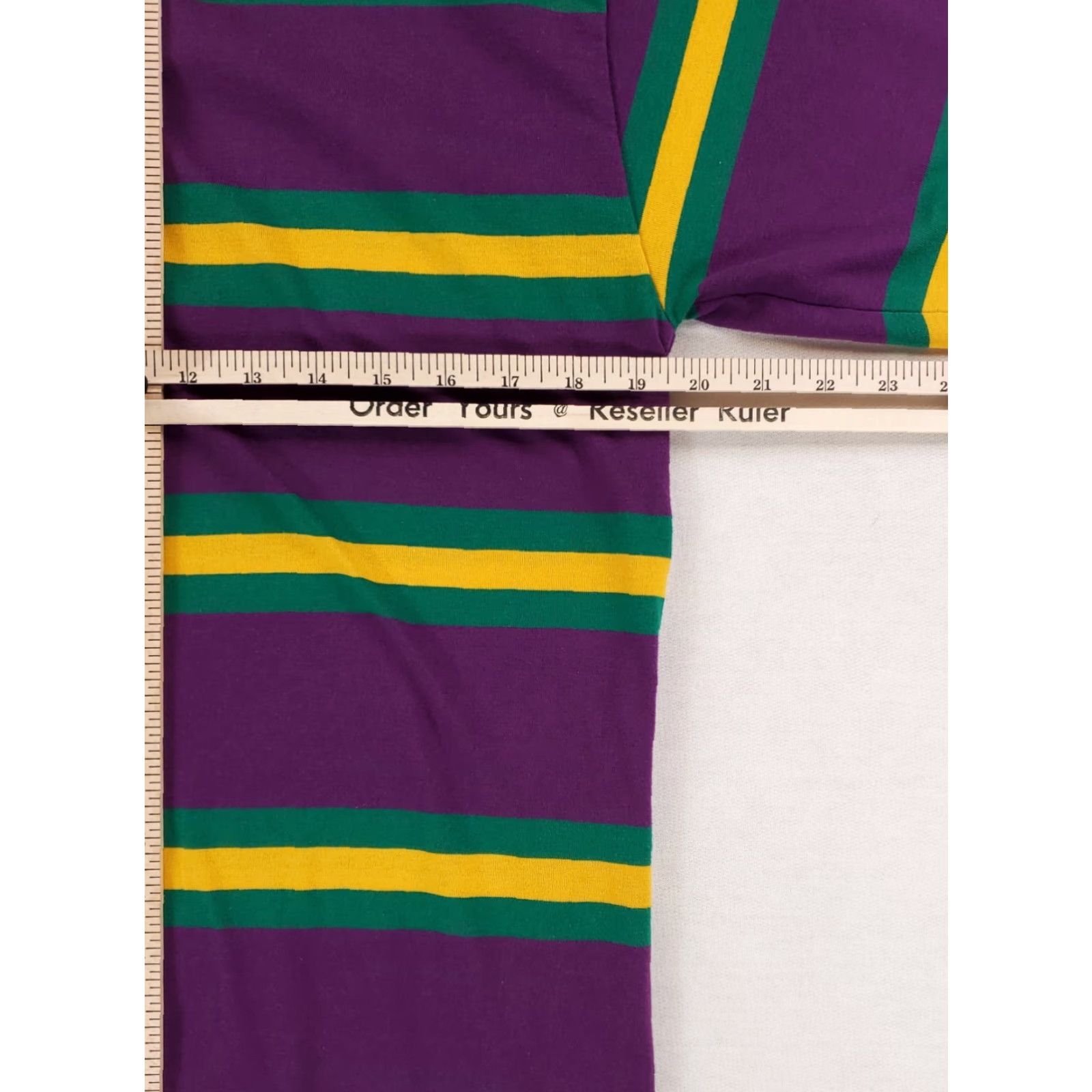 Vintage Kaplan Polo Shirt Short Sleeve Mardis Gras Yellow Green Purple Mens S Size US S / EU 44-46 / 1 - 6 Thumbnail