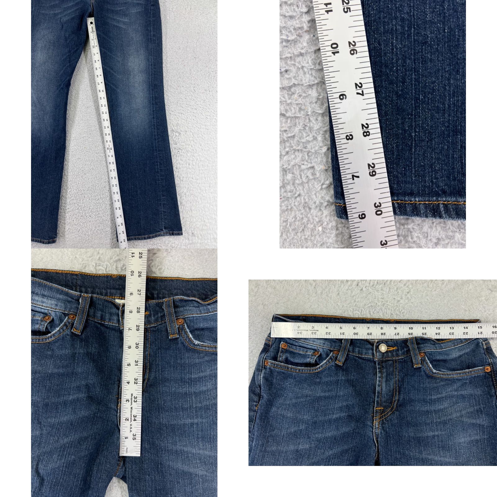 Lucky Brand VINTAGE Lucky Brand Pants Women 8 Blue Denim Jean Low Rise Flare Dark Wash 28x30 Womens Size 30" / US 8 / IT 44 - 8 Thumbnail