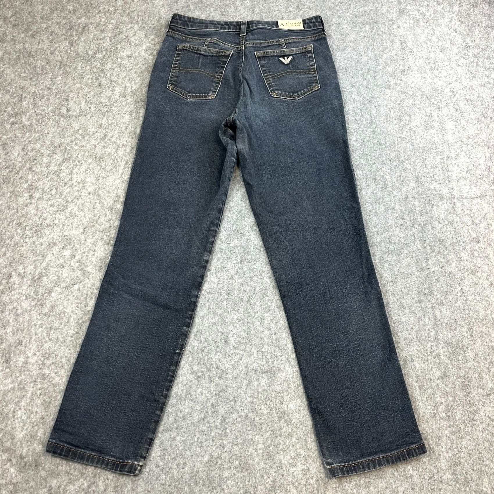 Armani Armani Jeans Womens Mom High Waist 29 Dark Wash Blue Stretch Denim 5-Pocket 28 in Inside Leg Regular US8 UK8 Womens Jeans Size 30" / US 8 / IT 44 - 2 Thumbnail