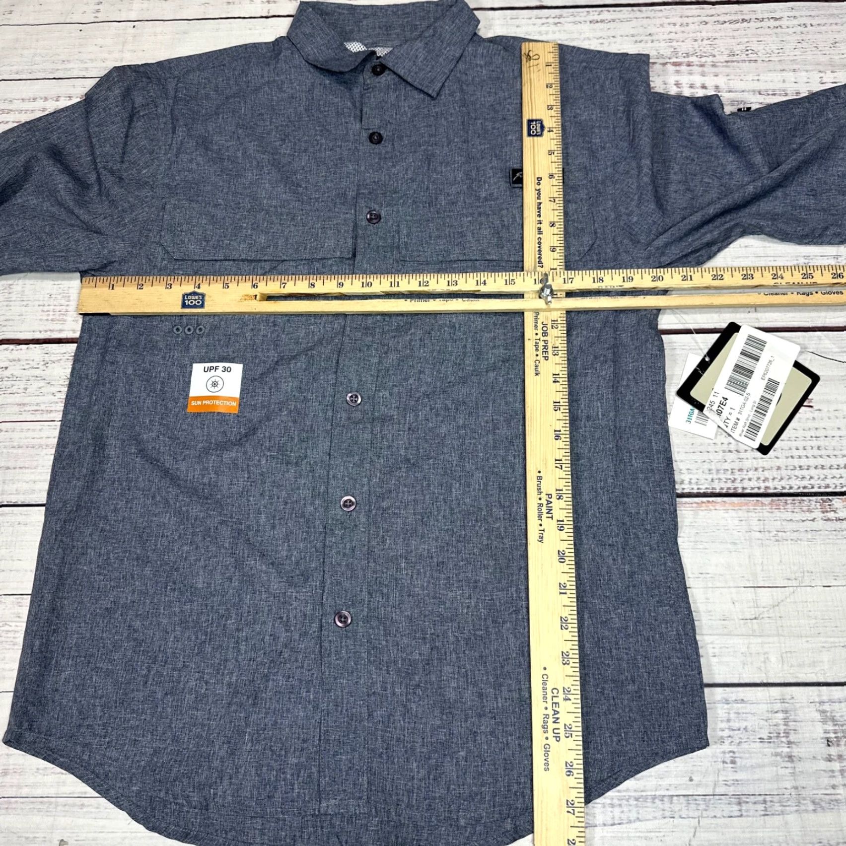 Vintage Joe Marlin Mens Button-Up Long Sleeve Shirt Blue S UPF 30 New Size US S / EU 44-46 / 1 - 2 Thumbnail