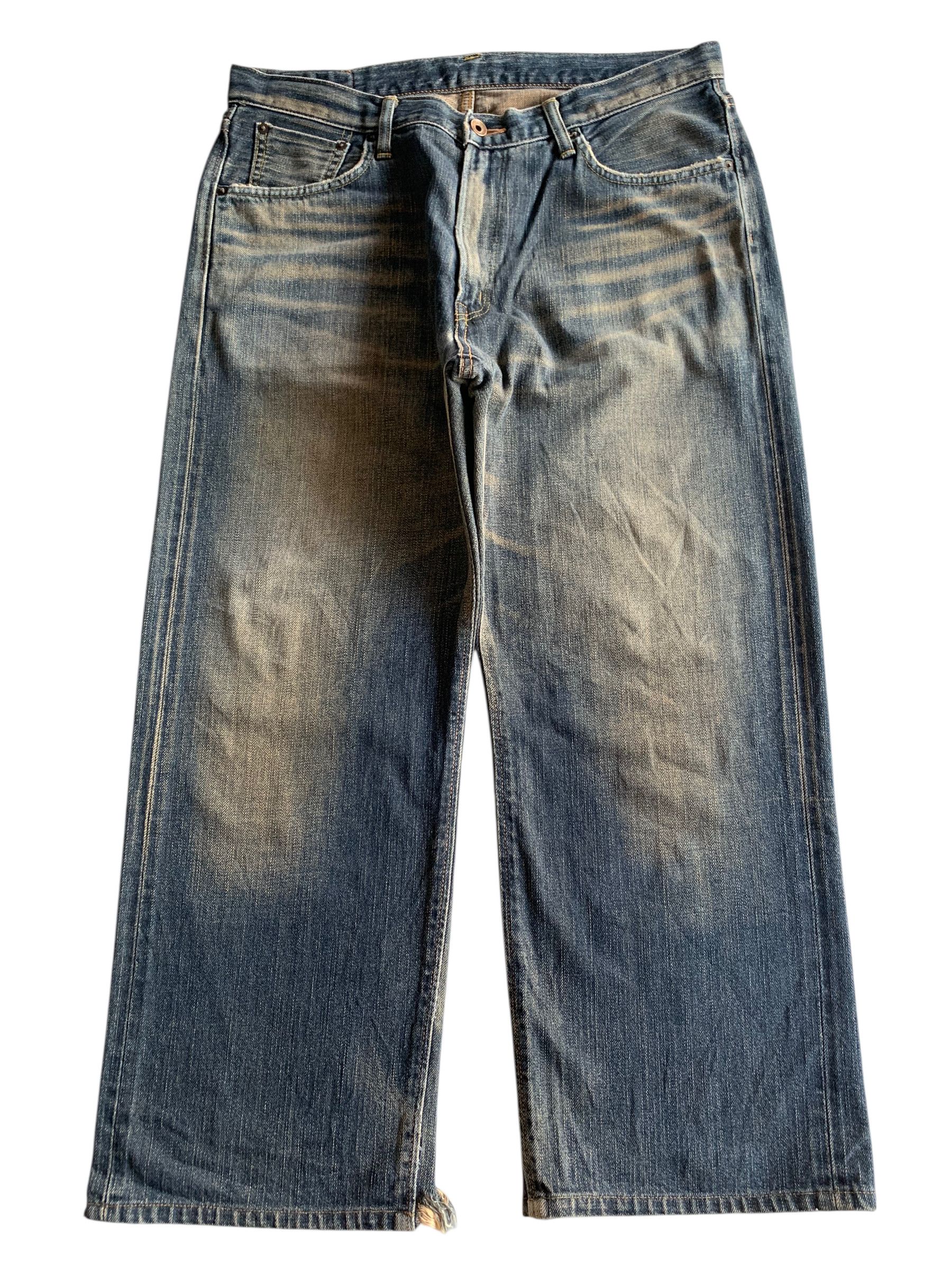 Edwin VINTAGE EDWIN 505Z BAGGY SELVEDGE RUSTY DISTRESSED DENIM Size US 36 / EU 52 - 1 Thumbnail