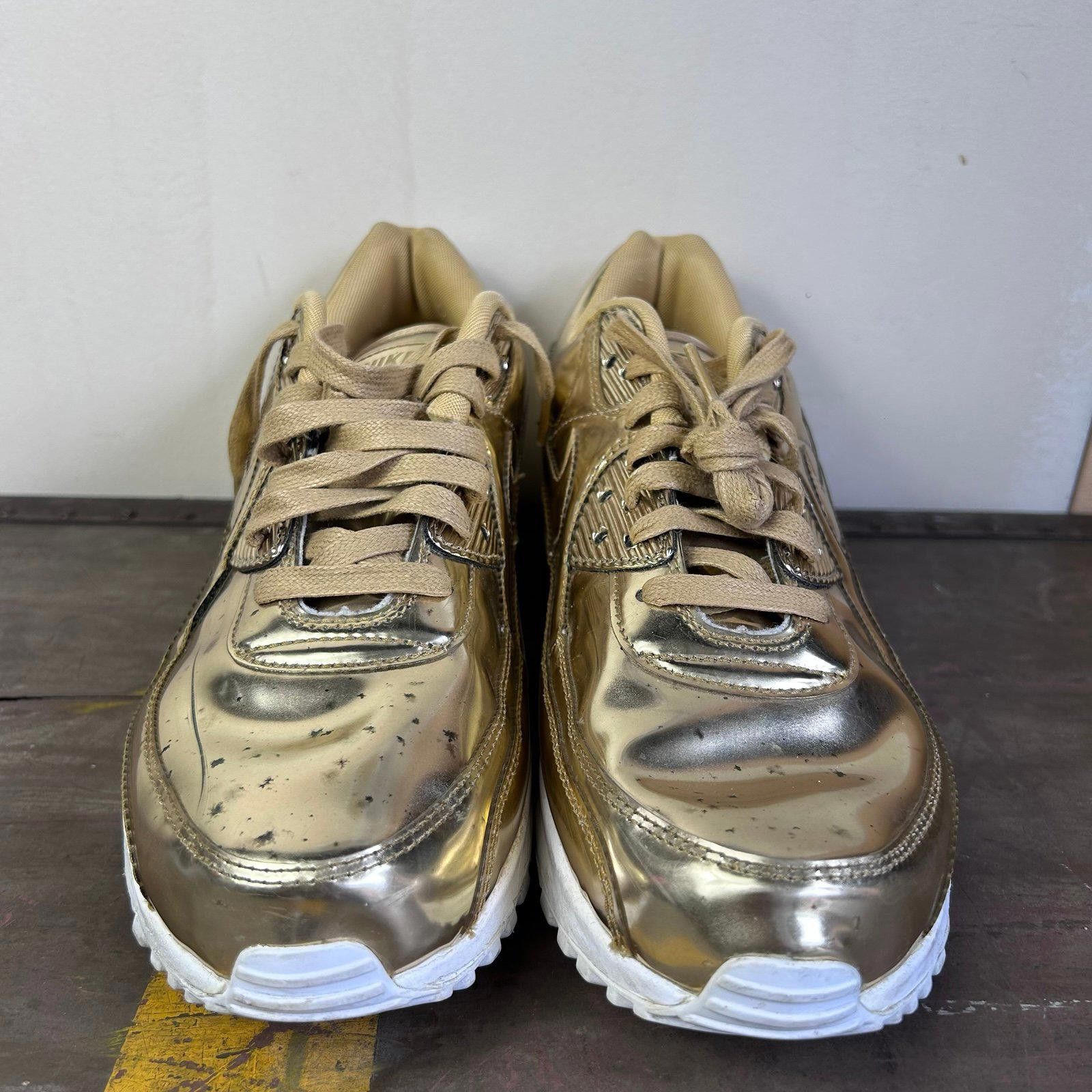 Nike Nike Air Max 90 PRM Metallic Gold Chrome Finish Retro Air Size US 13 / EU 46 - 2 Thumbnail