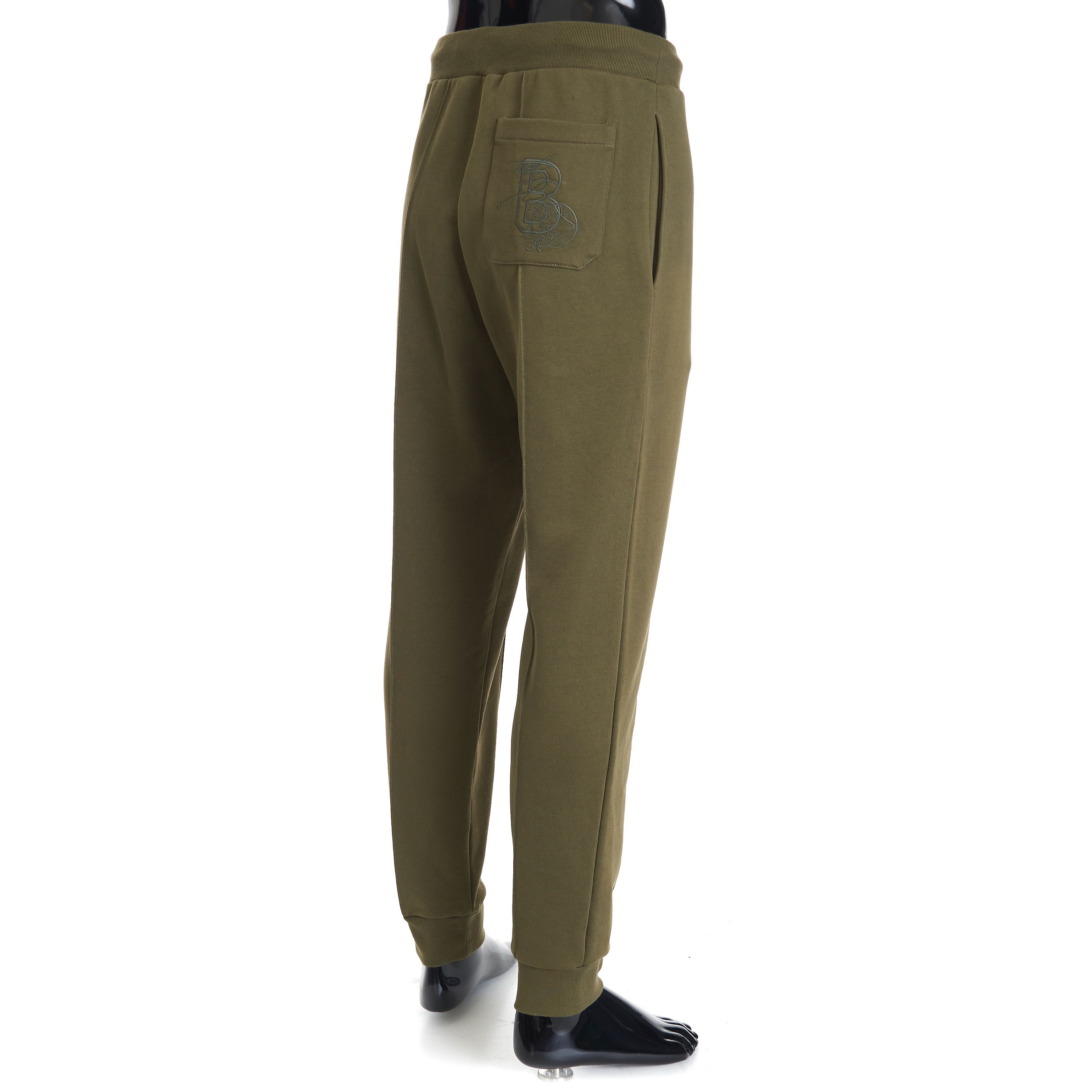 Berluti Jogging Trousers With Embroidered Logo In Khaki Green Cotton Size US 32 / EU 48 - 5 Thumbnail