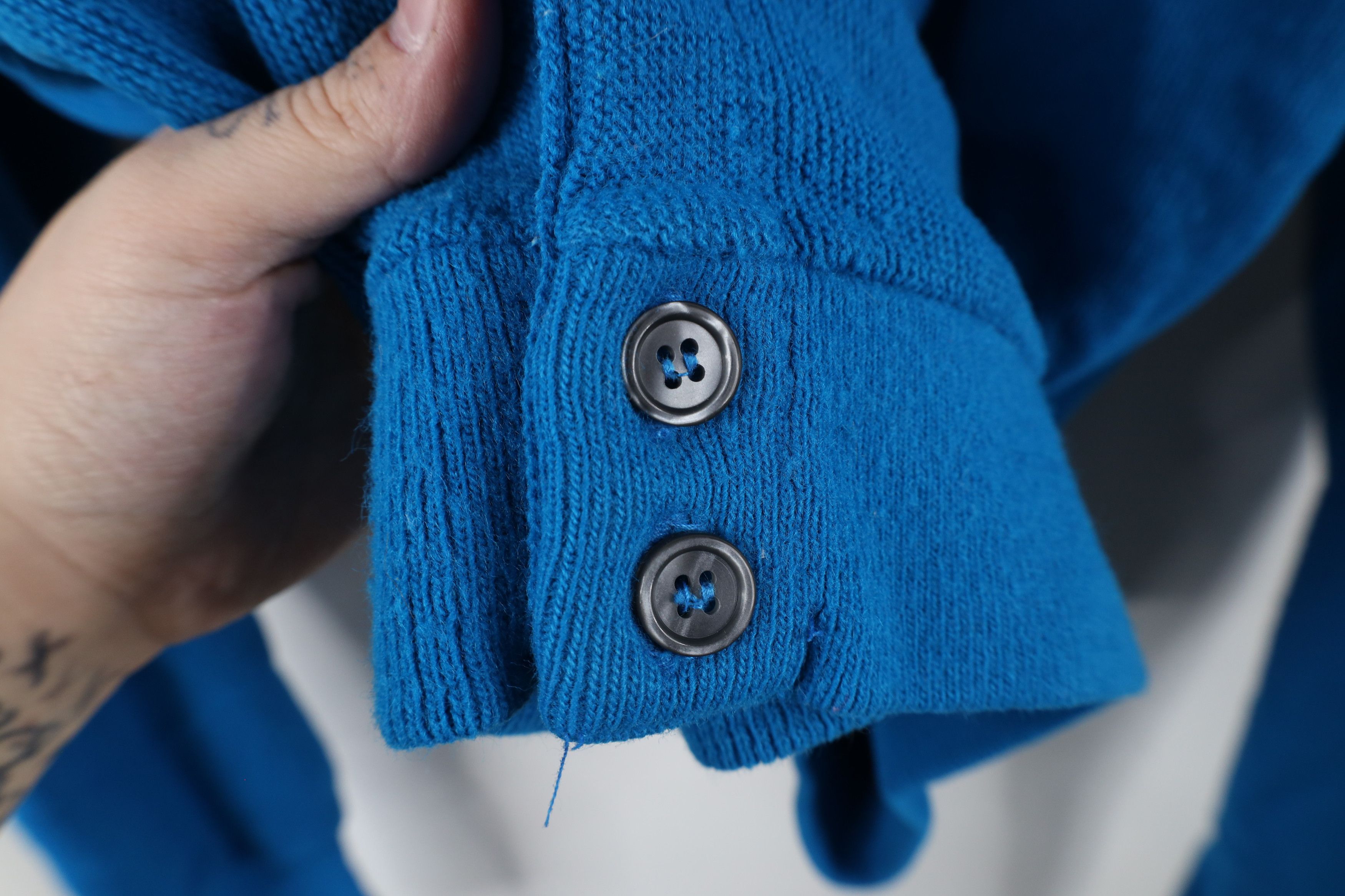 Vintage Vintage 60s 70s Streetwear Knit Cardigan Sweater Blue USA Size US XXL / EU 58 / 5 - 6 Thumbnail