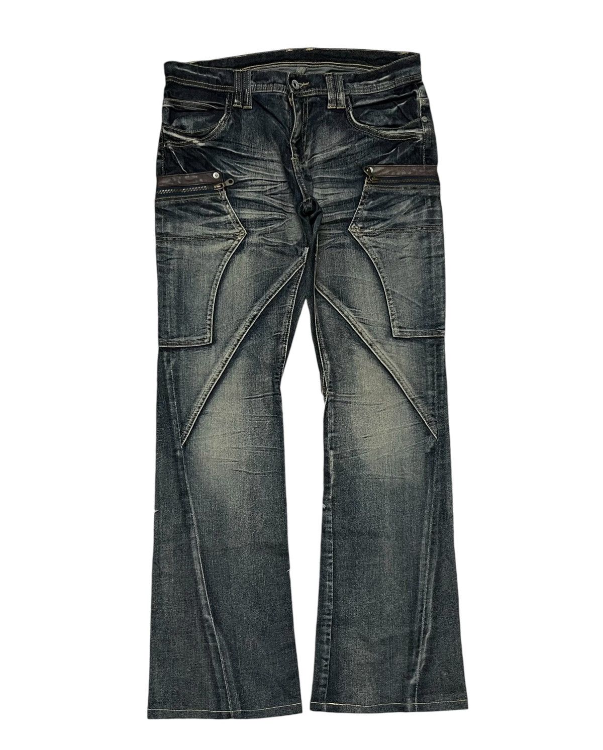 PPFM 2000s PPFM INSPIRED FLARE JEANS RARE DESIGN Size US 32 / EU 48 - 2 Thumbnail