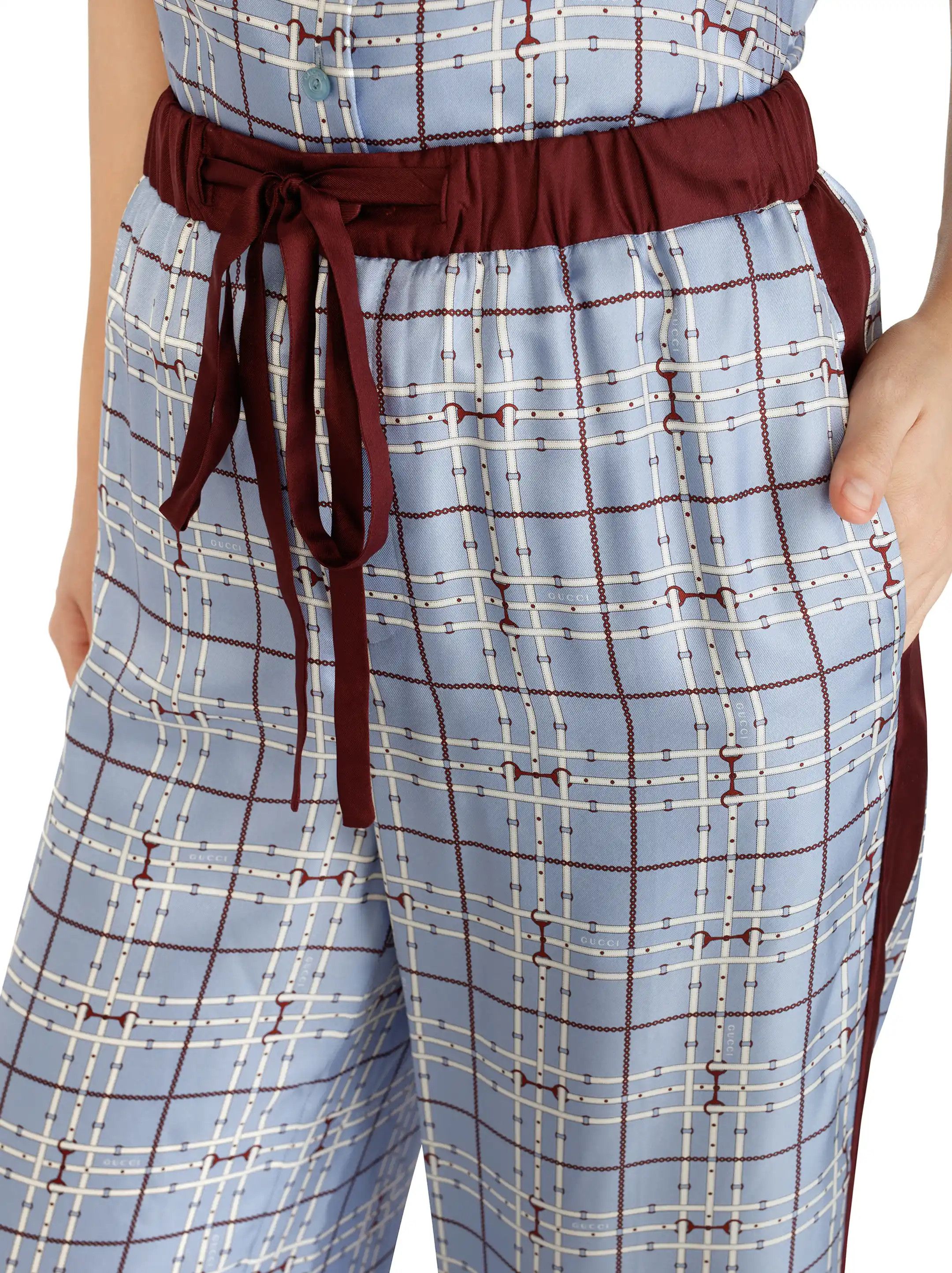 Gucci o1la5ras0526 Printed Silk Twill Pants Trousers in Multicolor Size 26" / US 2 / IT 38 - 4 Thumbnail