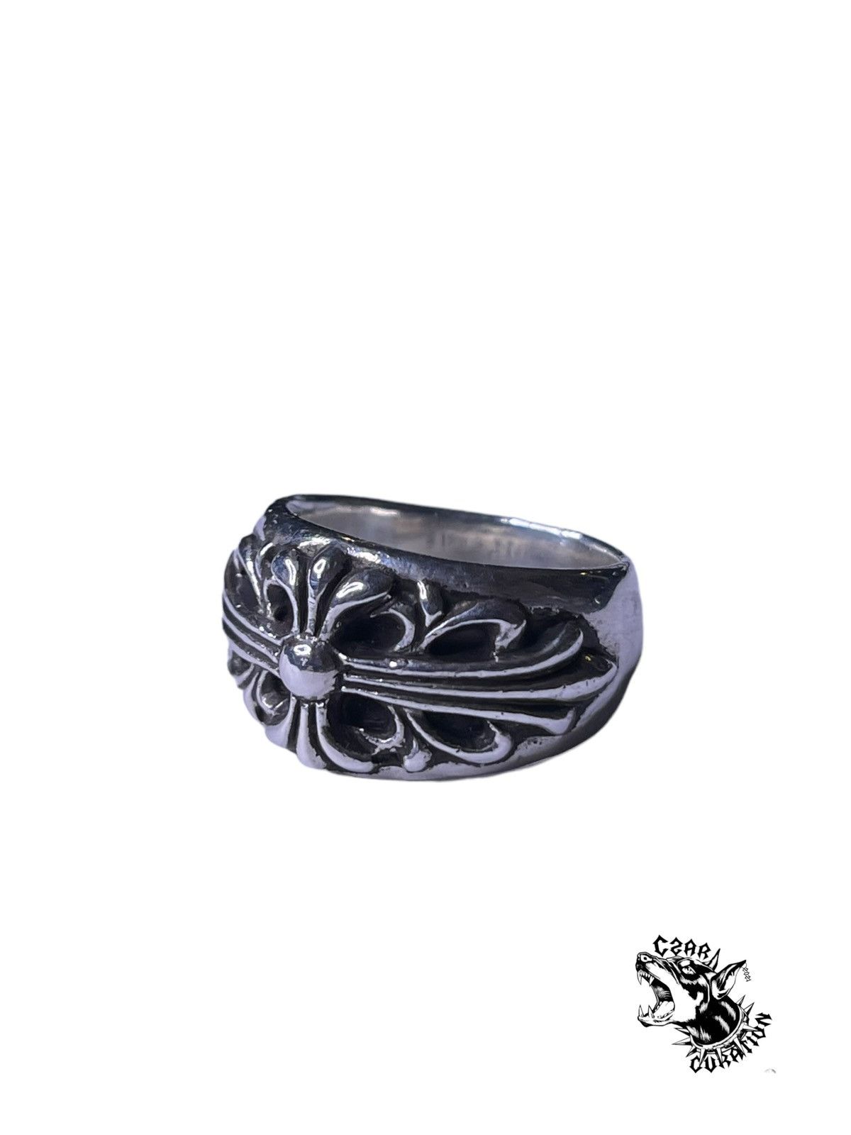 Pre-owned Chrome Hearts X Vintage Chrome Hearts Floral Ring In Silver