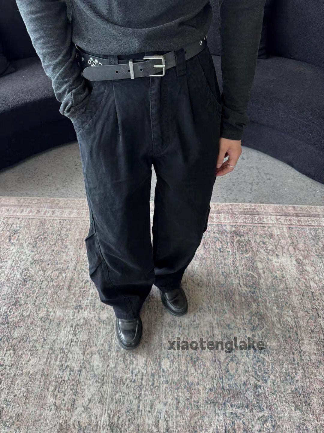 Vintage Zx pleated loose baggy hiphop carpenter cargo pants Size US 36 / EU 52 - 2 Thumbnail