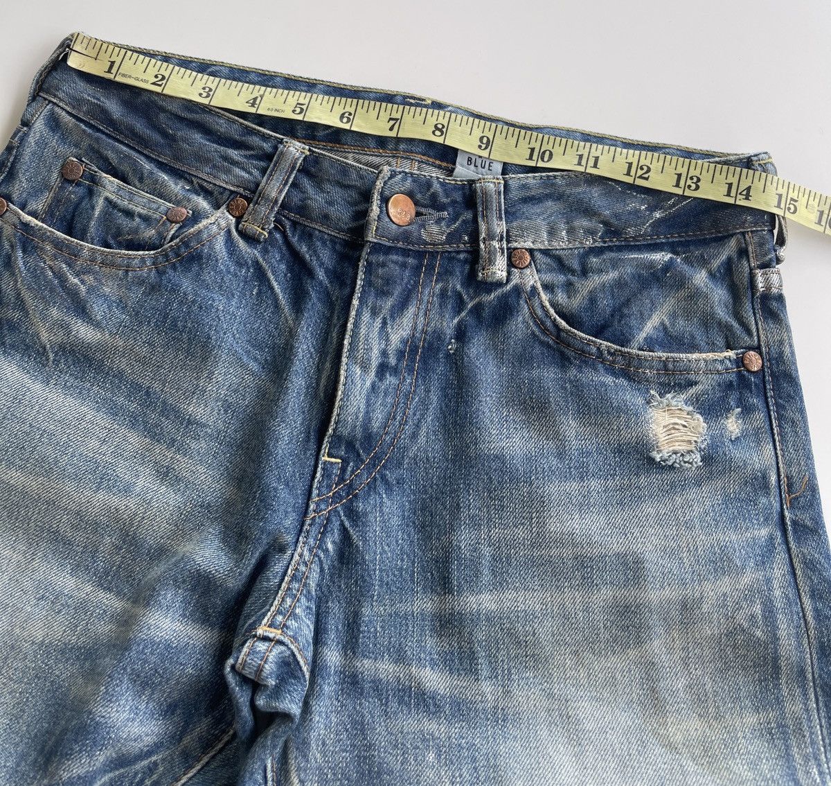 Japanese Brand Rivet & Blue Japanese Distressed Paint Splatter Jeans Size US 29 - 16 Thumbnail
