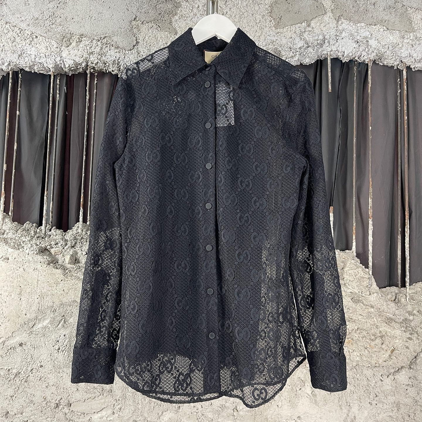 Gucci Gucci GG Monogram Lace Button Up Shirt Size 36 Size XS / US 0-2 / IT 36-38 - 1 Thumbnail
