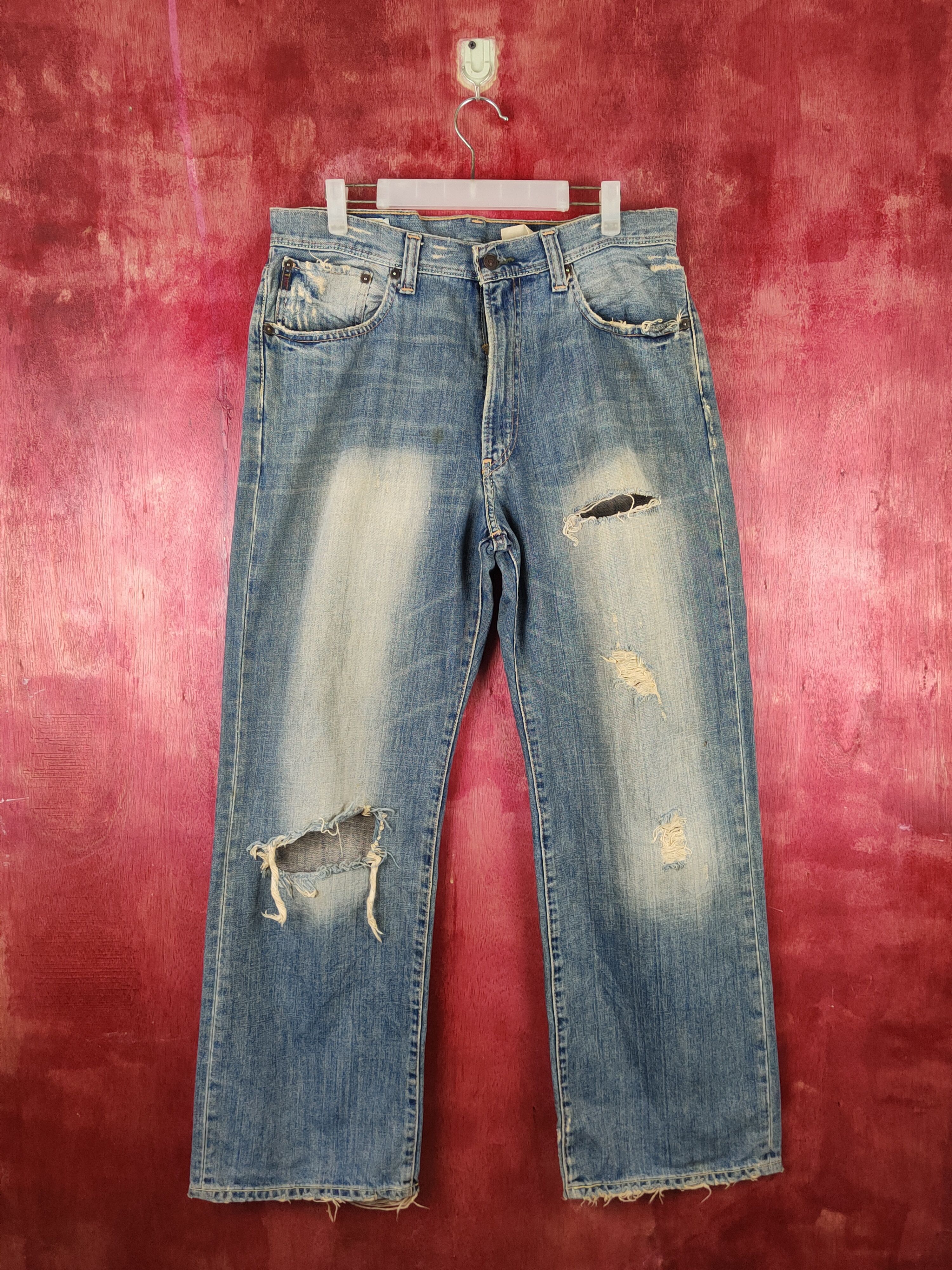 Abercrombie & Fitch Abercrombie &Fitch baggie Faded Ripped Jeans #S1649 Size US 31 - 1 Thumbnail