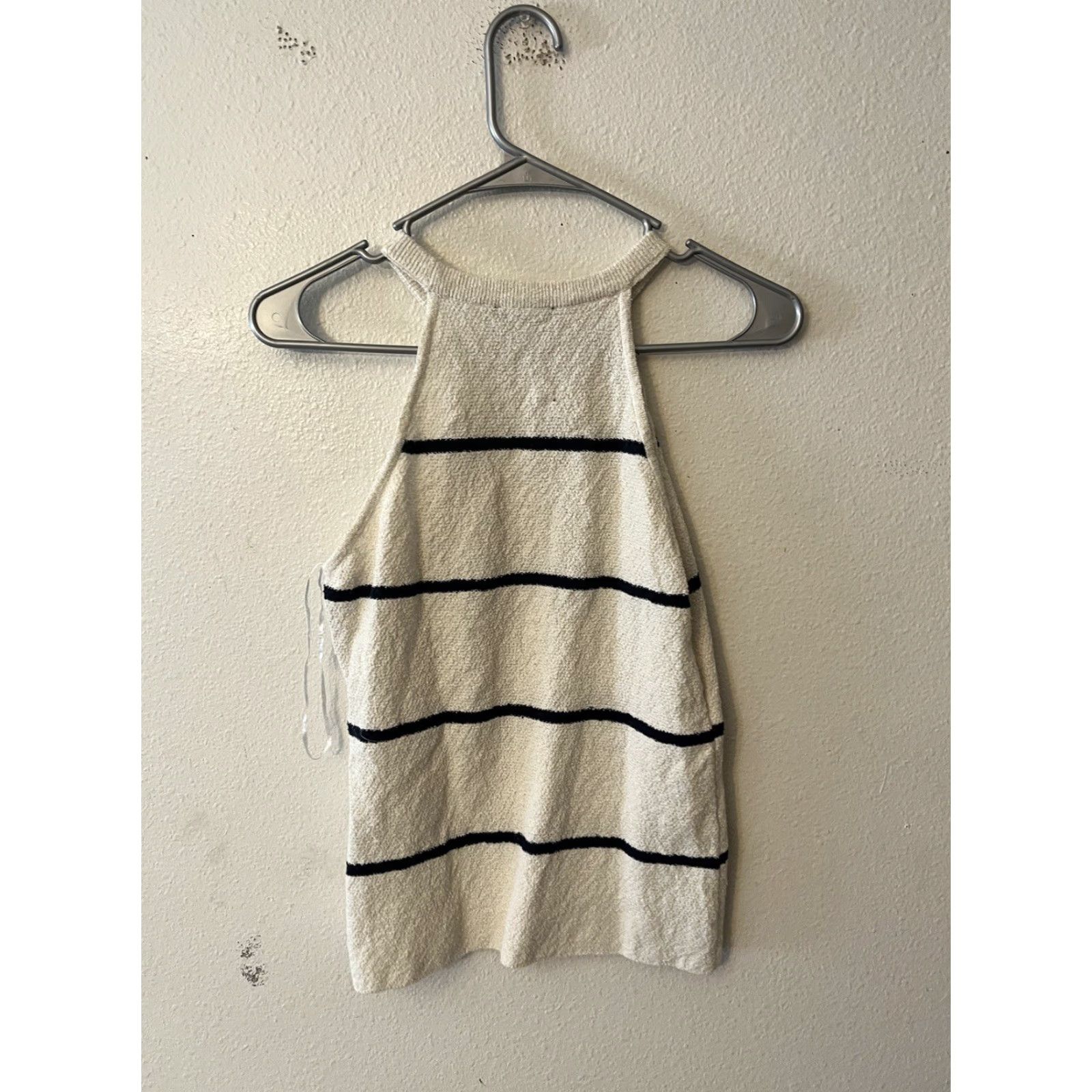 Zara Zara Shirt Women's M White Striped Halter Top Sleeveless 90s Skater Sexy Basic Casual Size M / US 6-8 / IT 42-44 - 3 Thumbnail