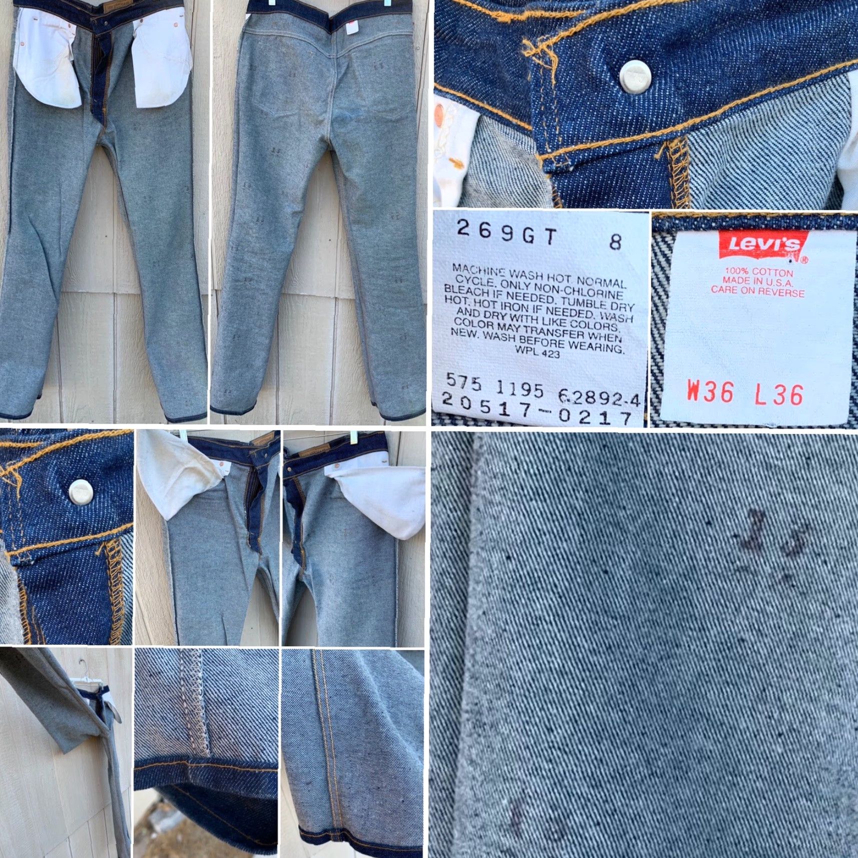 Levi's VINTAGE Levi's Jeans 517 Men Orange 36x37 1/2 W 38 L 37 1/2 5-Pocket USA Rise High 12+ Cotton Denim Jeans Size US 36 / EU 52 - 6 Thumbnail