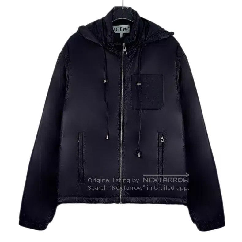 Loewe Loewe 23 Model Black Logo Leather Patch Hooded Drawstring Size US S / EU 44-46 / 1 - 1 Thumbnail