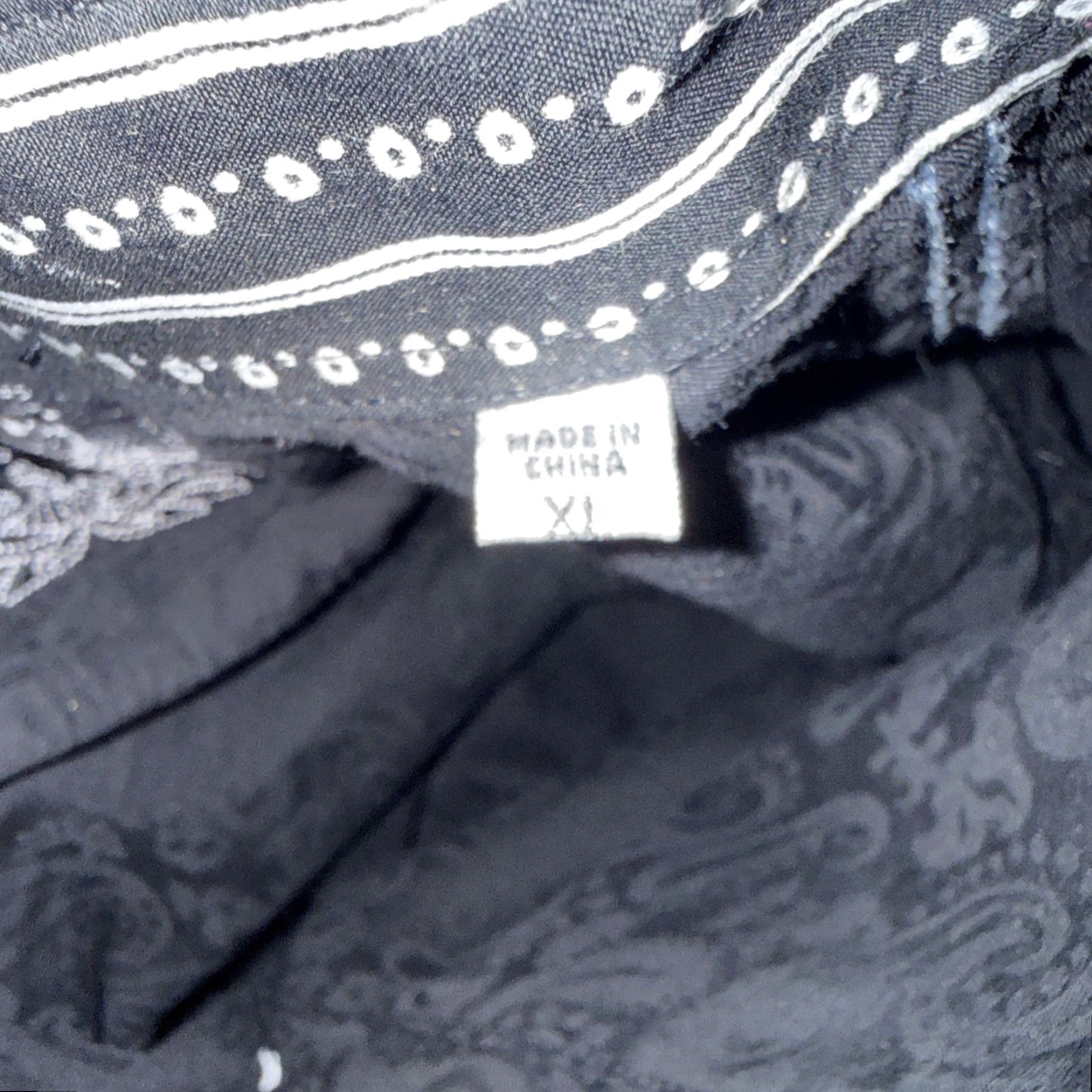 BUGATCHI VINTAGE Bugatchi Shaped Fit Men's Dress Shirt Black Paisley Long Sleeve Cotton XL Button Size 46R - 7 Thumbnail