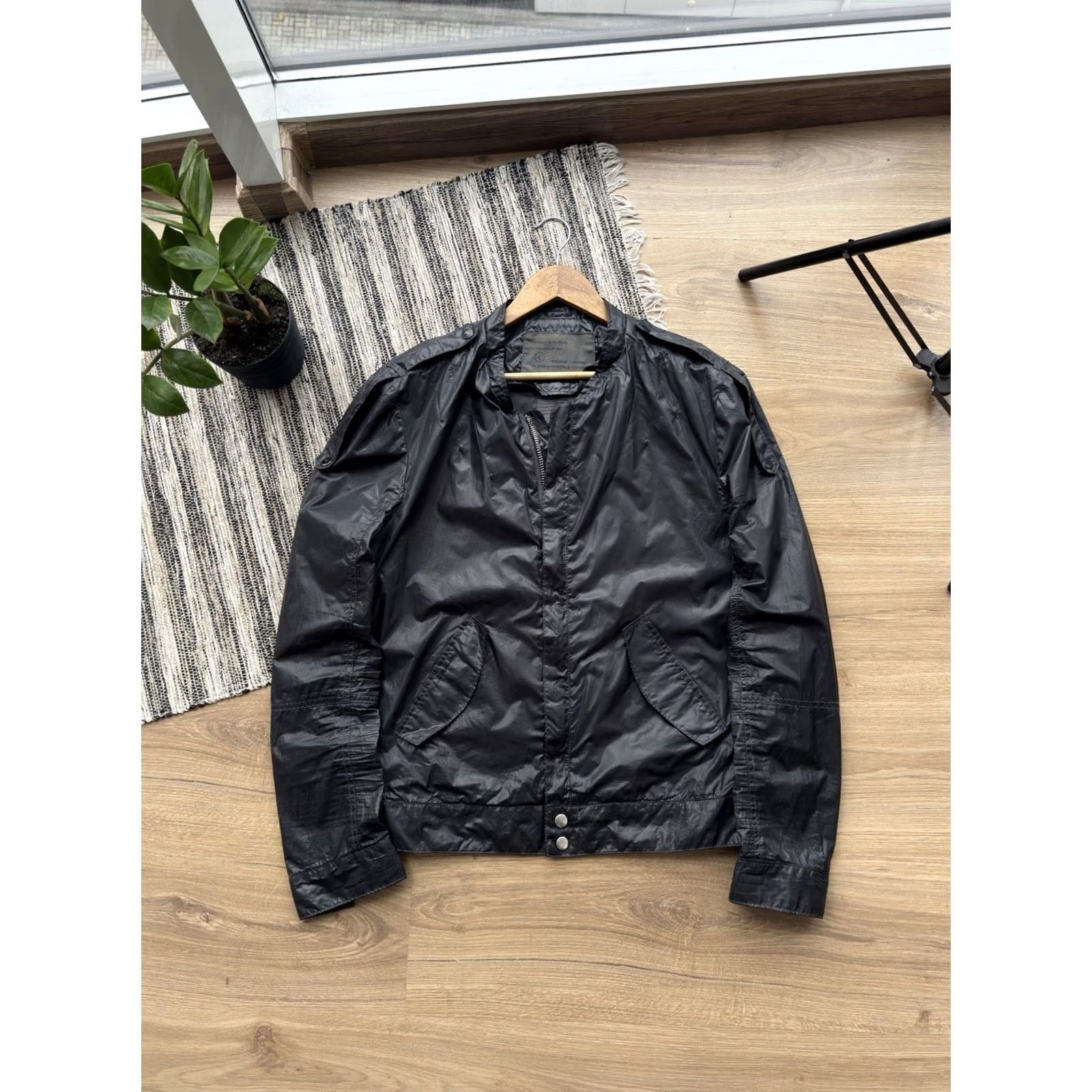 Allsaints VINTAGE AllSaints Jacket Mens Biker Coat 80s 90s Streetwear Gray L Size US L / EU 52-54 / 3 - 2 Thumbnail