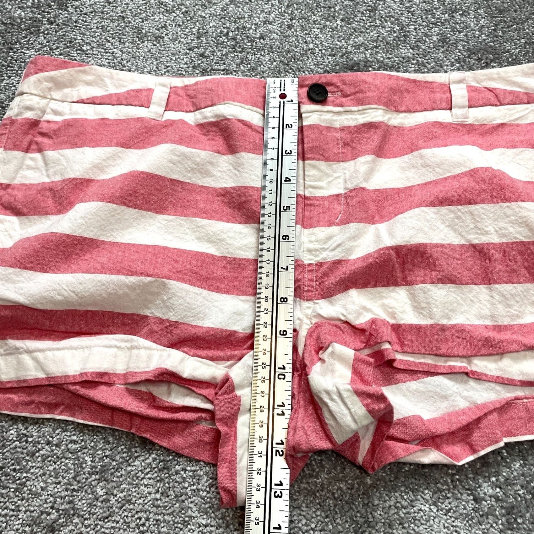 Merona Merona Chino Shorts Womens 18 Pink Striped Bermuda Cotton Pockets 3" Inseam Size 27" / US 4 / IT 40 - 3 Thumbnail