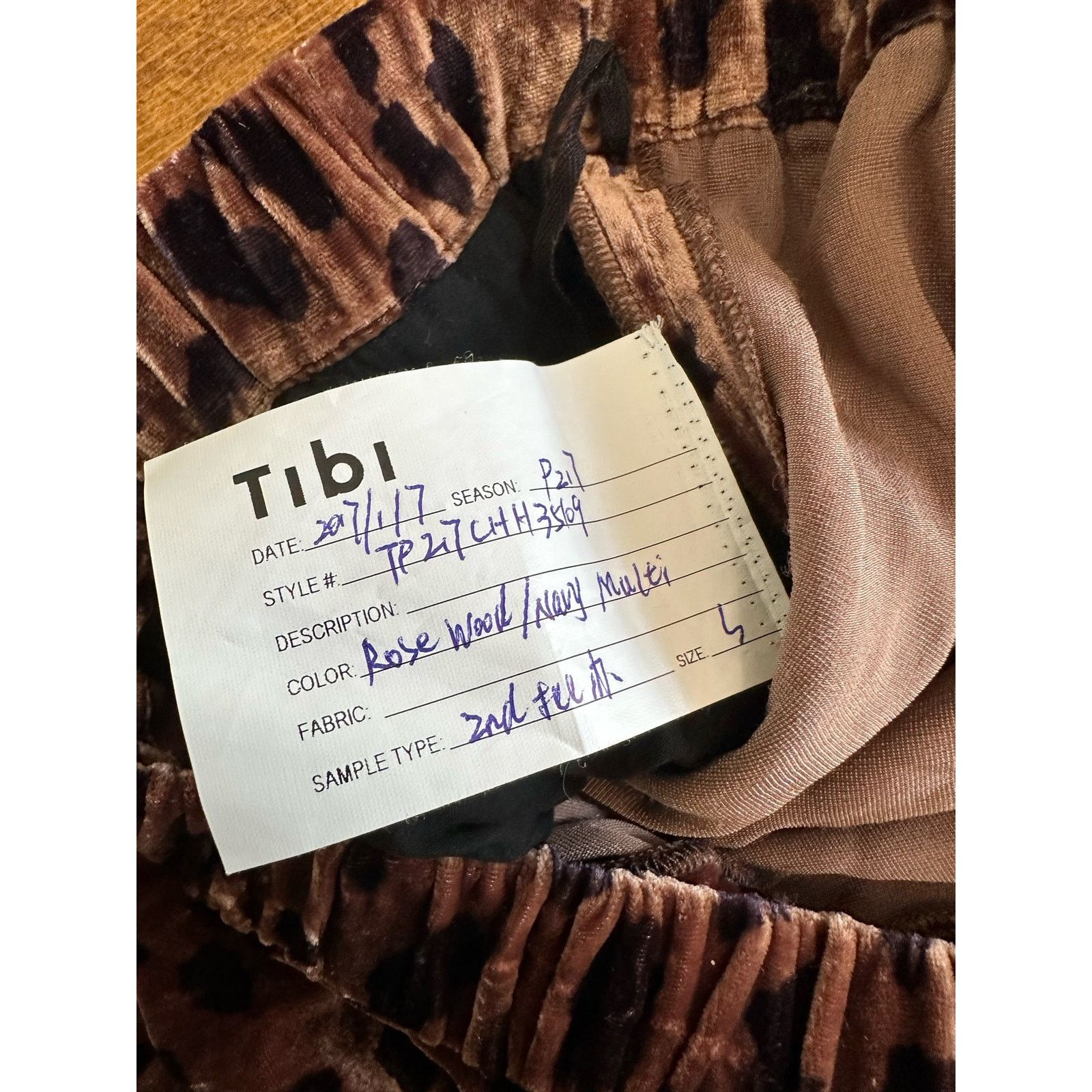 Tibi Tibi Cheetah Velvet Pant Rosewood/Navy Size S Indie Sleaze Size 29" - 6 Thumbnail