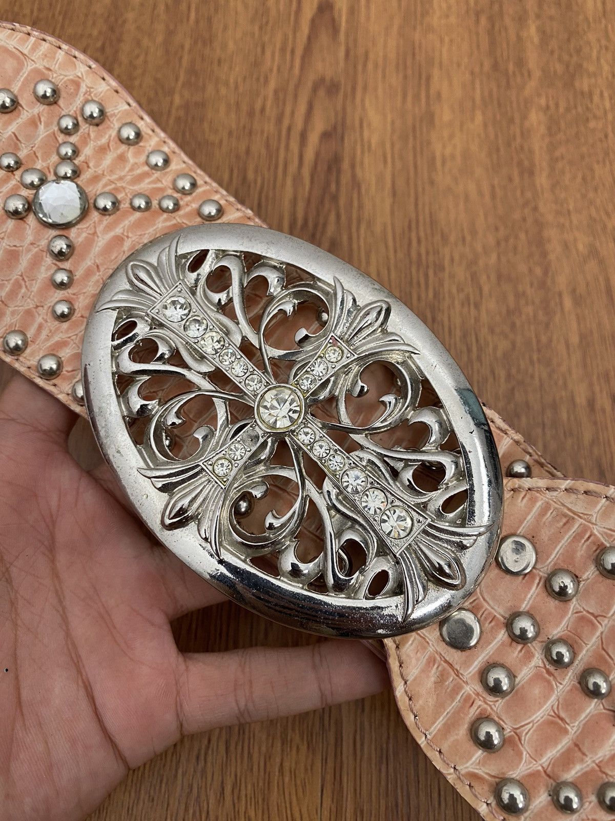 If Six Was Nine × Japanese Brand × Le Grande Bleu (L.G.B.) EGOIST crystal cross buckle belt Size ONE SIZE - 4 Thumbnail