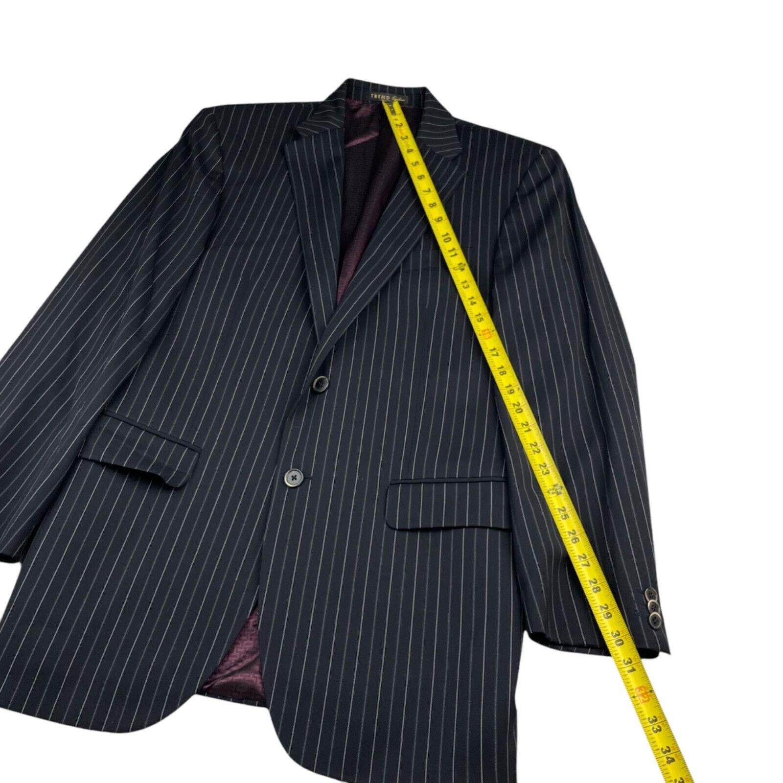 Corneliani Corneliani Trend Men's 2-Button Suit Black Bold Pinstripe • Size 42L - 10 Thumbnail