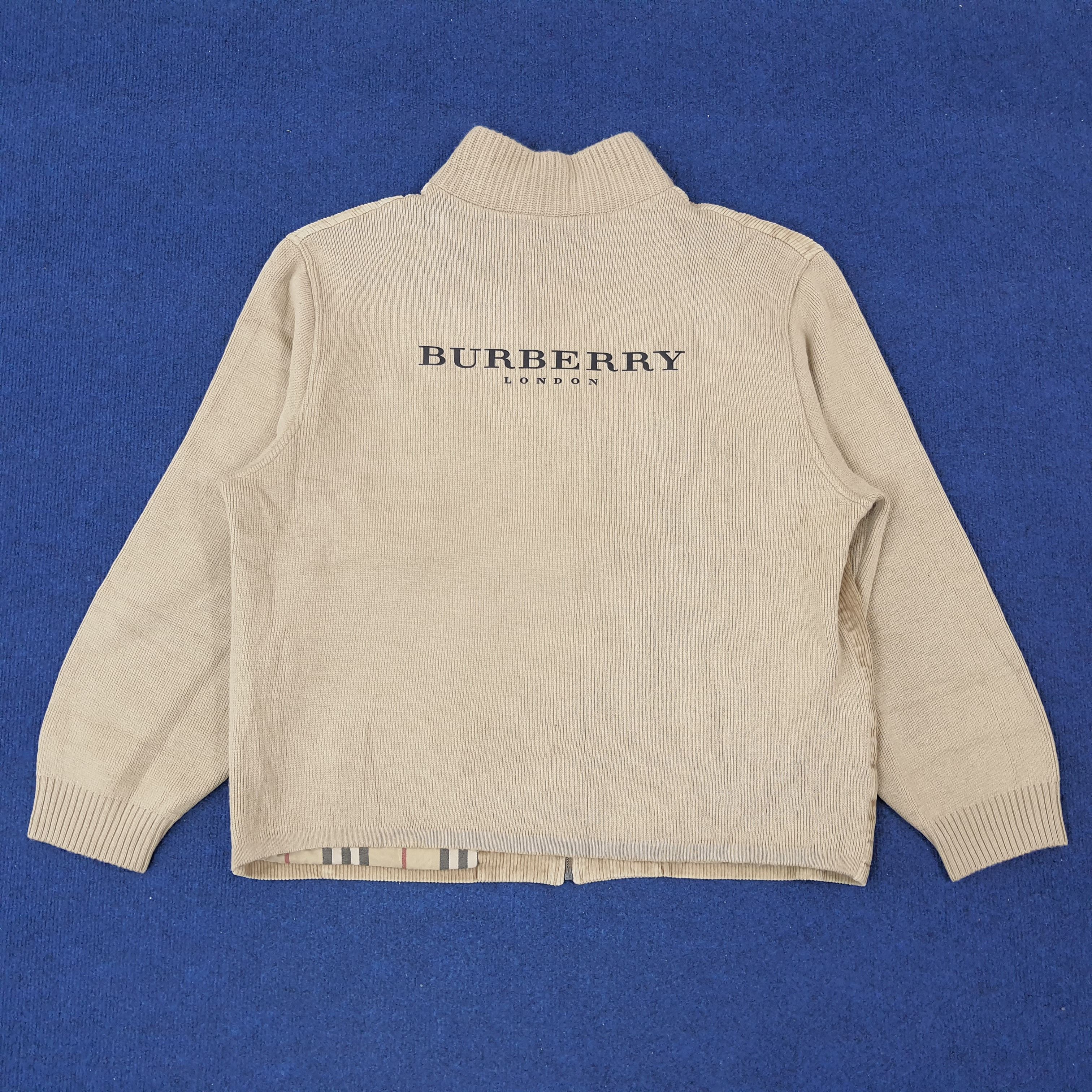 Burberry × Vintage Vintage Burberry London Nova Check Knitted Jacket Size US XL / EU 56 / 4 - 1 Thumbnail