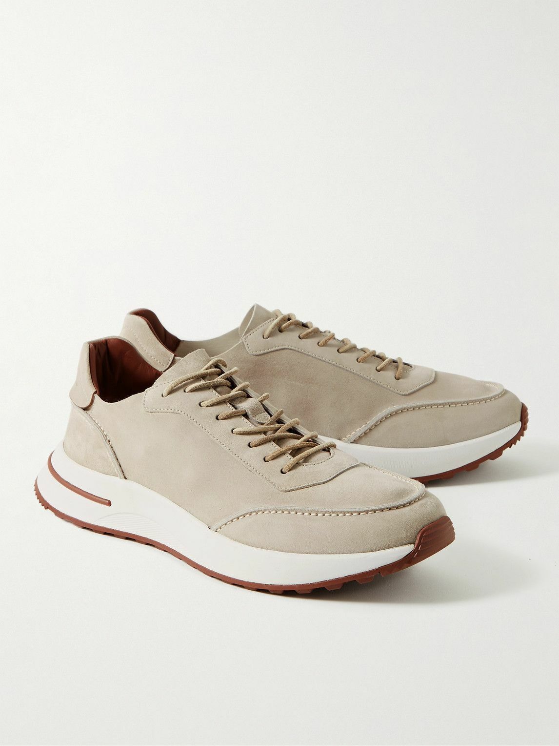 Loro Piana o1srvl11e1025 Low-Top Sneakers in Light Brown Size US 10.5 / EU 43-44 - 4 Thumbnail